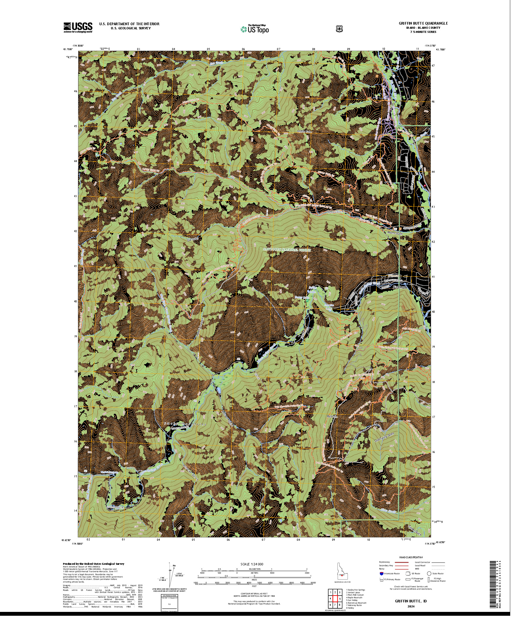 US TOPO 7.5-MINUTE MAP FOR GRIFFIN BUTTE, ID