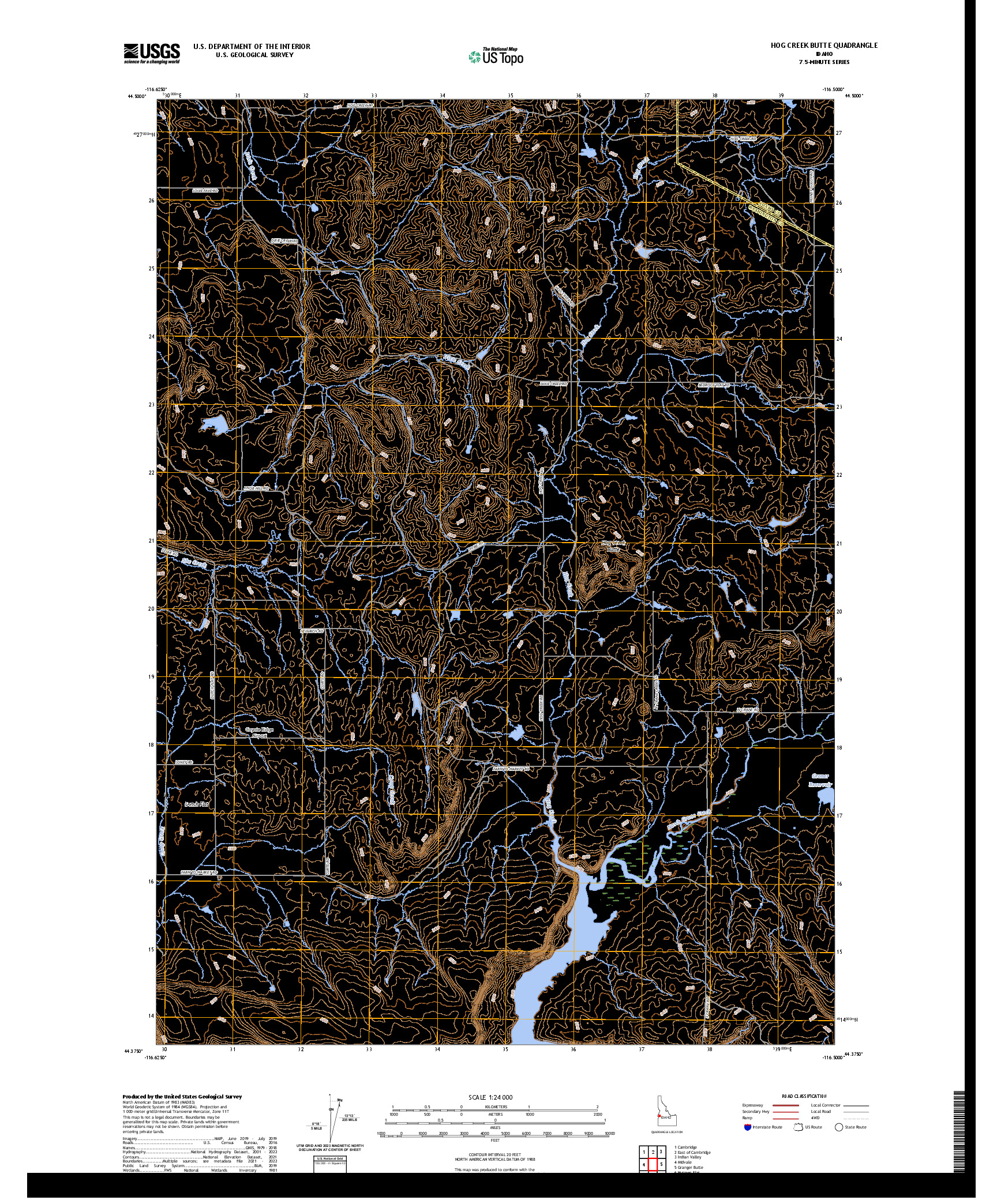 US TOPO 7.5-MINUTE MAP FOR HOG CREEK BUTTE, ID