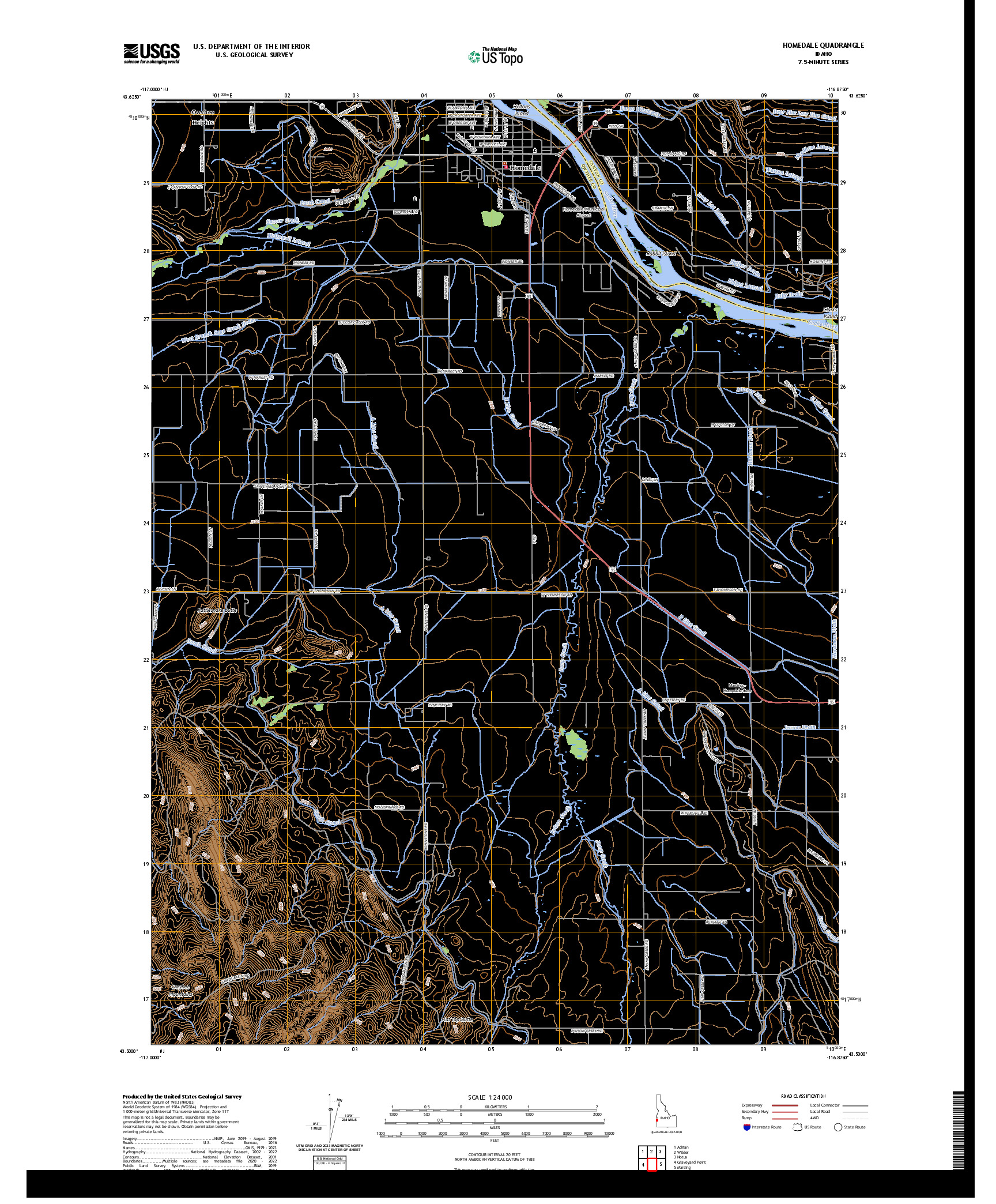 US TOPO 7.5-MINUTE MAP FOR HOMEDALE, ID