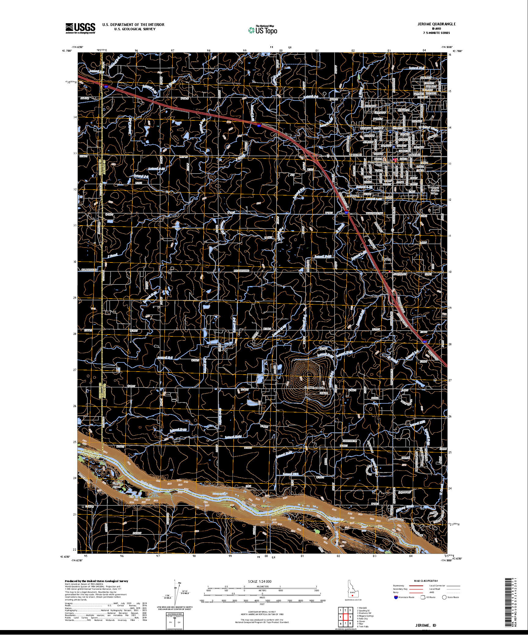 US TOPO 7.5-MINUTE MAP FOR JEROME, ID