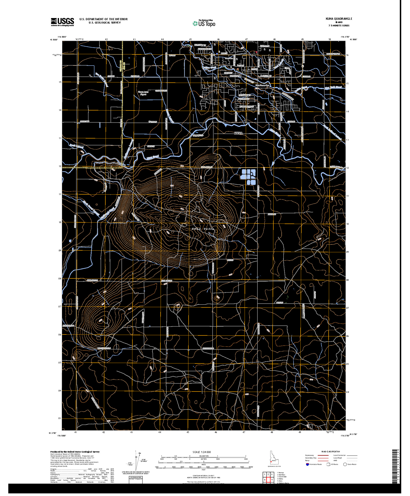 US TOPO 7.5-MINUTE MAP FOR KUNA, ID