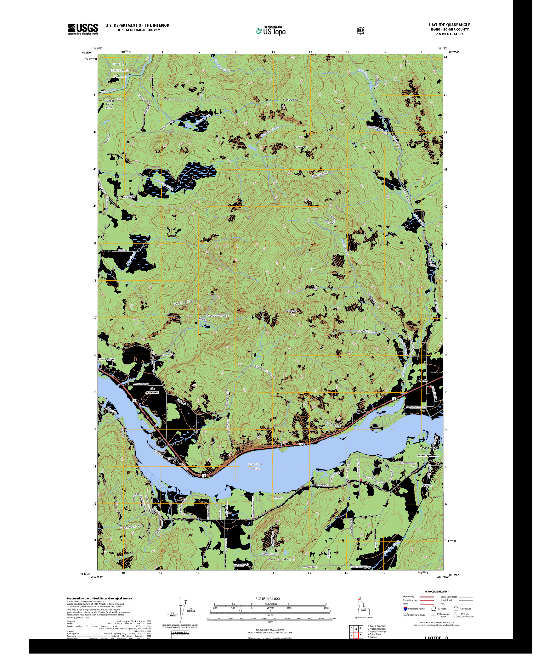 US TOPO 7.5-MINUTE MAP FOR LACLEDE, ID