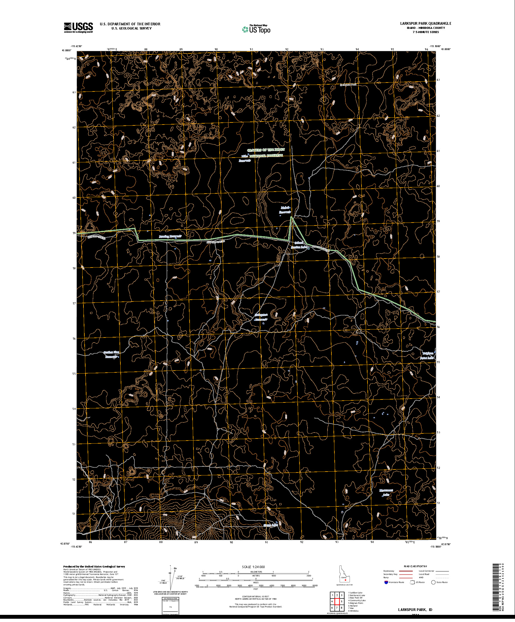 US TOPO 7.5-MINUTE MAP FOR LARKSPUR PARK, ID