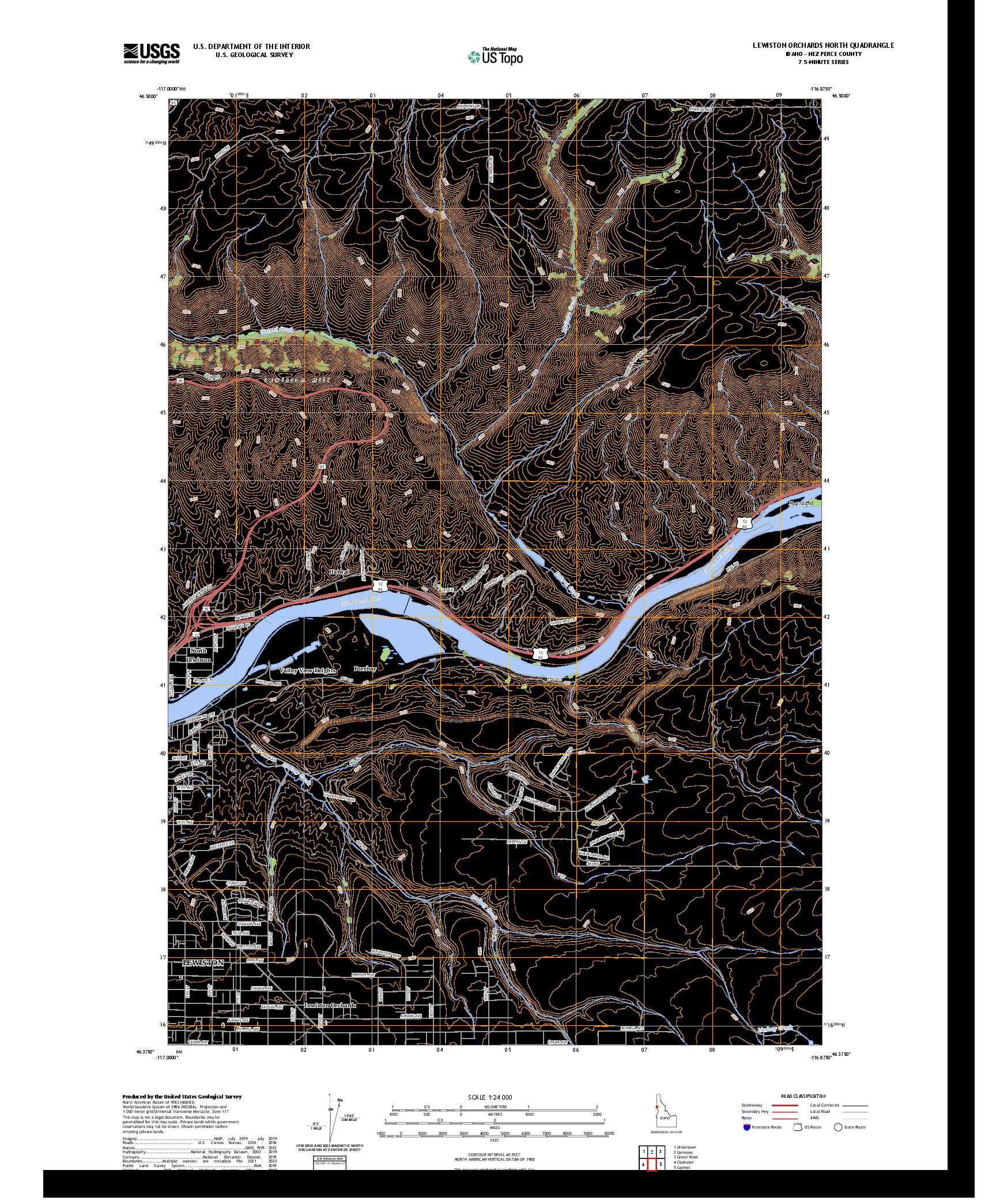 US TOPO 7.5-MINUTE MAP FOR LEWISTON ORCHARDS NORTH, ID