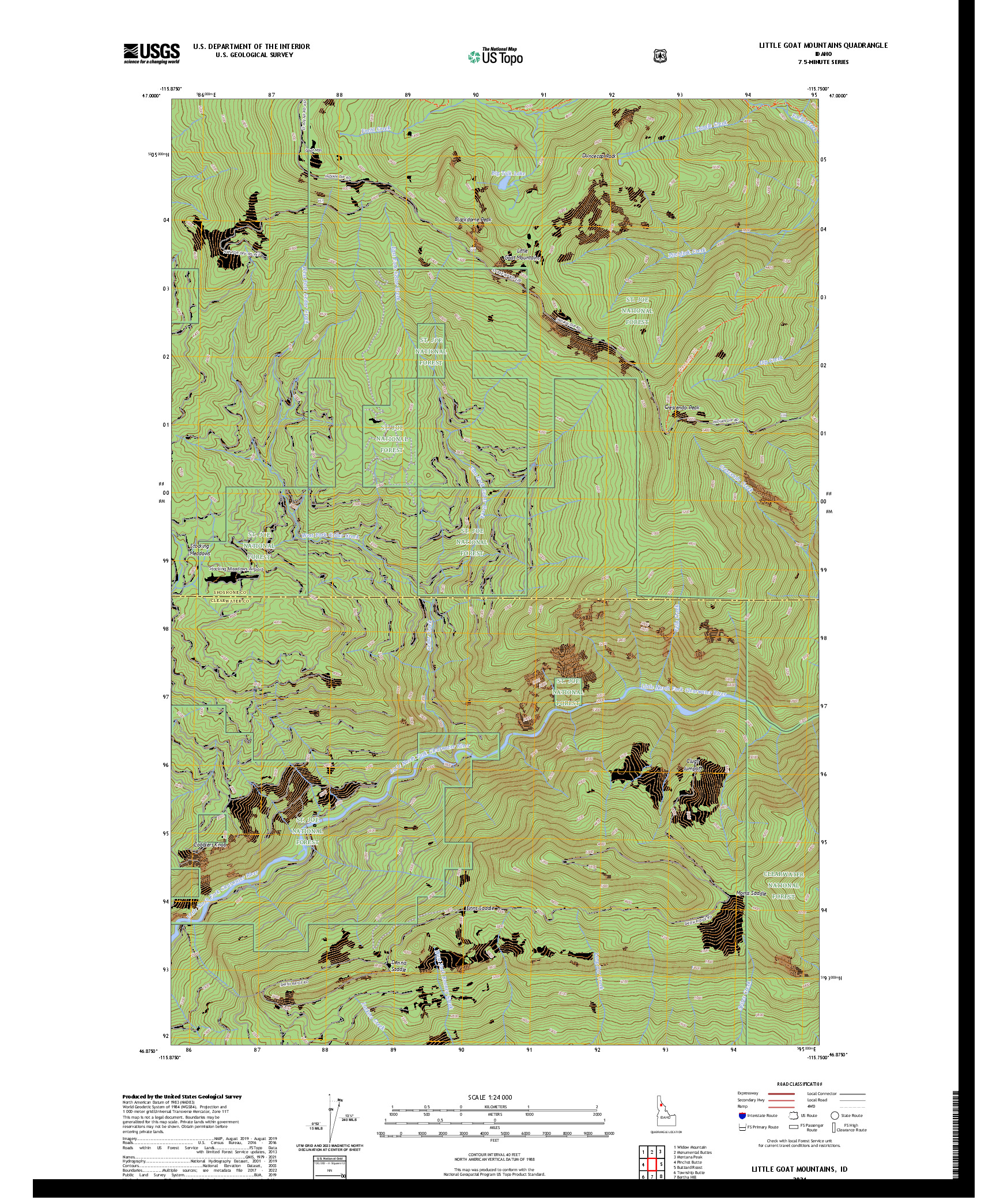 US TOPO 7.5-MINUTE MAP FOR LITTLE GOAT MOUNTAINS, ID