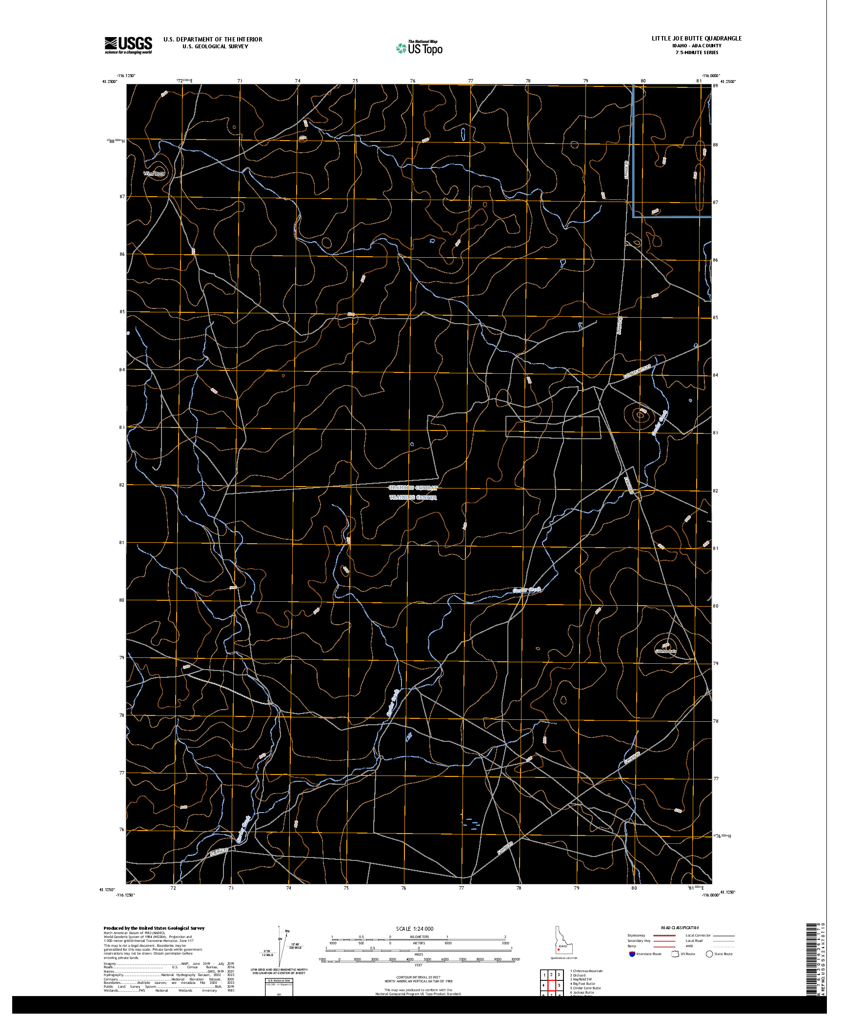 US TOPO 7.5-MINUTE MAP FOR LITTLE JOE BUTTE, ID