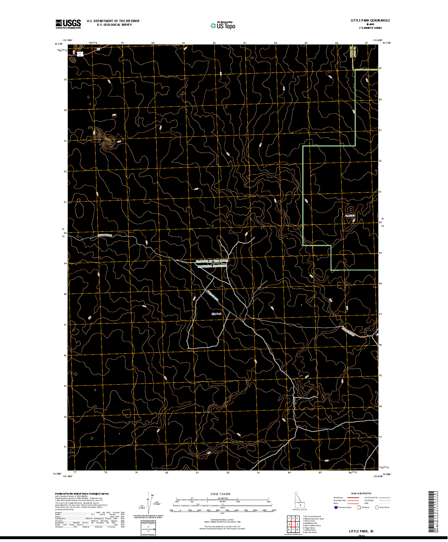 US TOPO 7.5-MINUTE MAP FOR LITTLE PARK, ID
