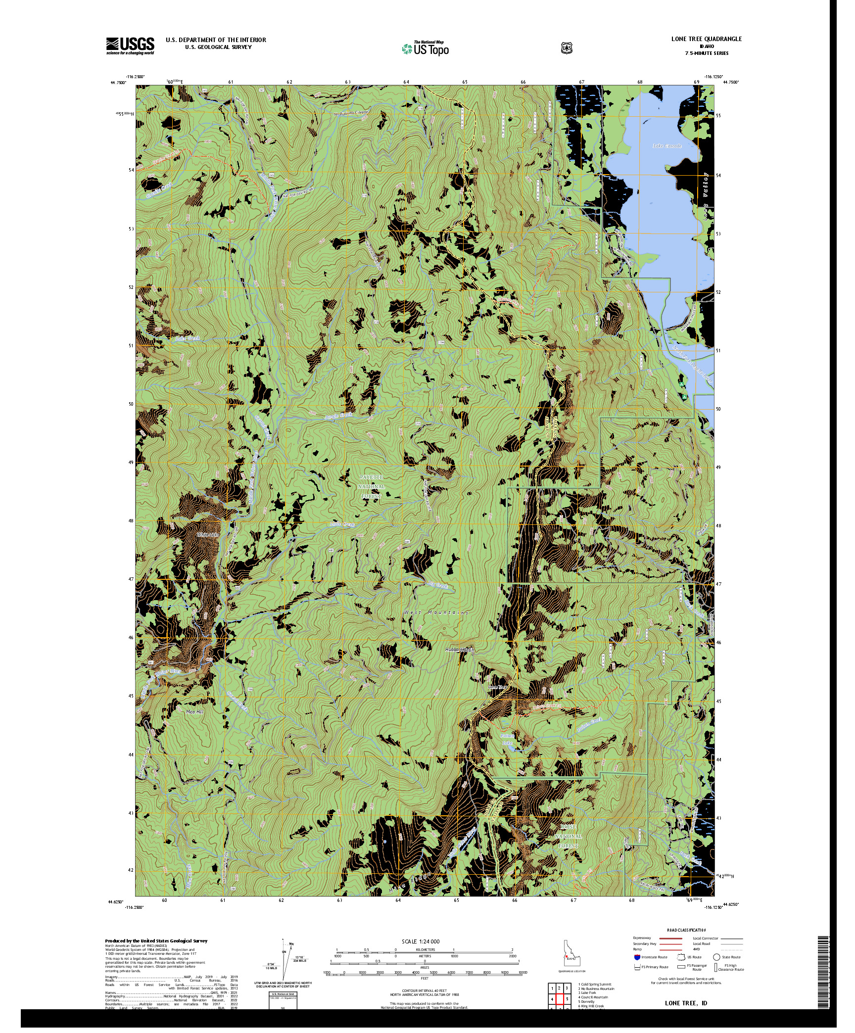 US TOPO 7.5-MINUTE MAP FOR LONE TREE, ID