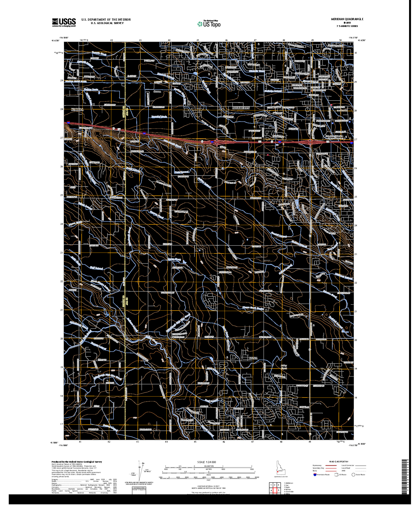 US TOPO 7.5-MINUTE MAP FOR MERIDIAN, ID