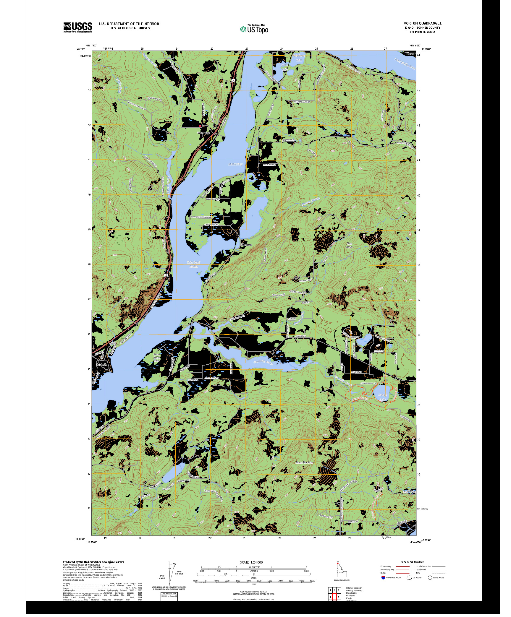 US TOPO 7.5-MINUTE MAP FOR MORTON, ID