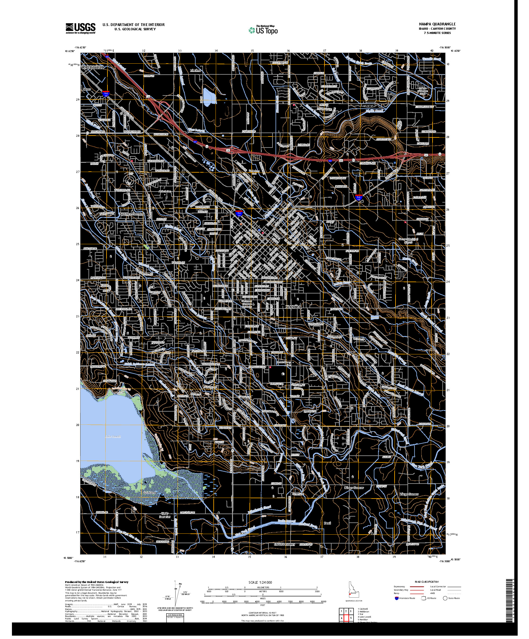 US TOPO 7.5-MINUTE MAP FOR NAMPA, ID