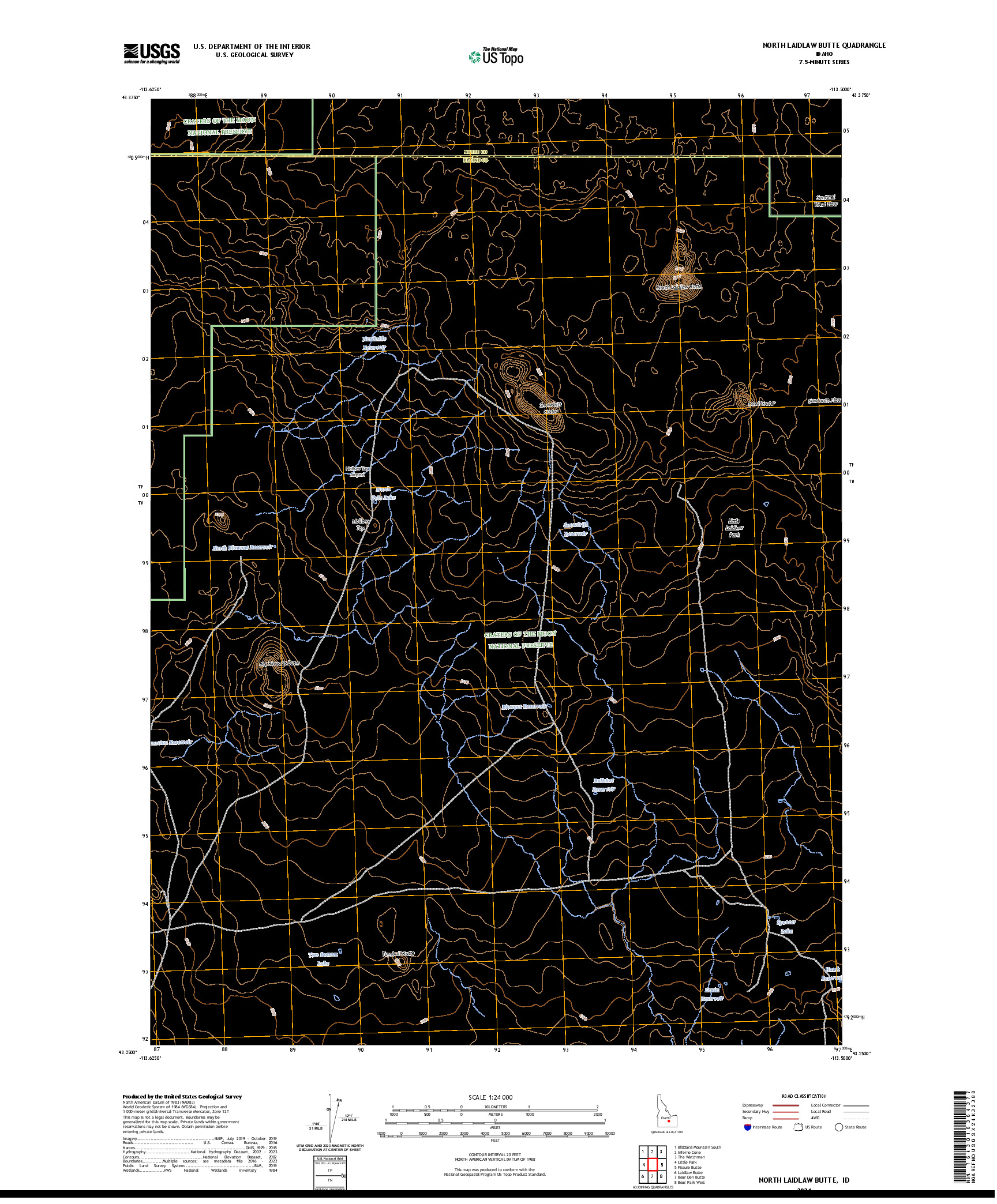 US TOPO 7.5-MINUTE MAP FOR NORTH LAIDLAW BUTTE, ID