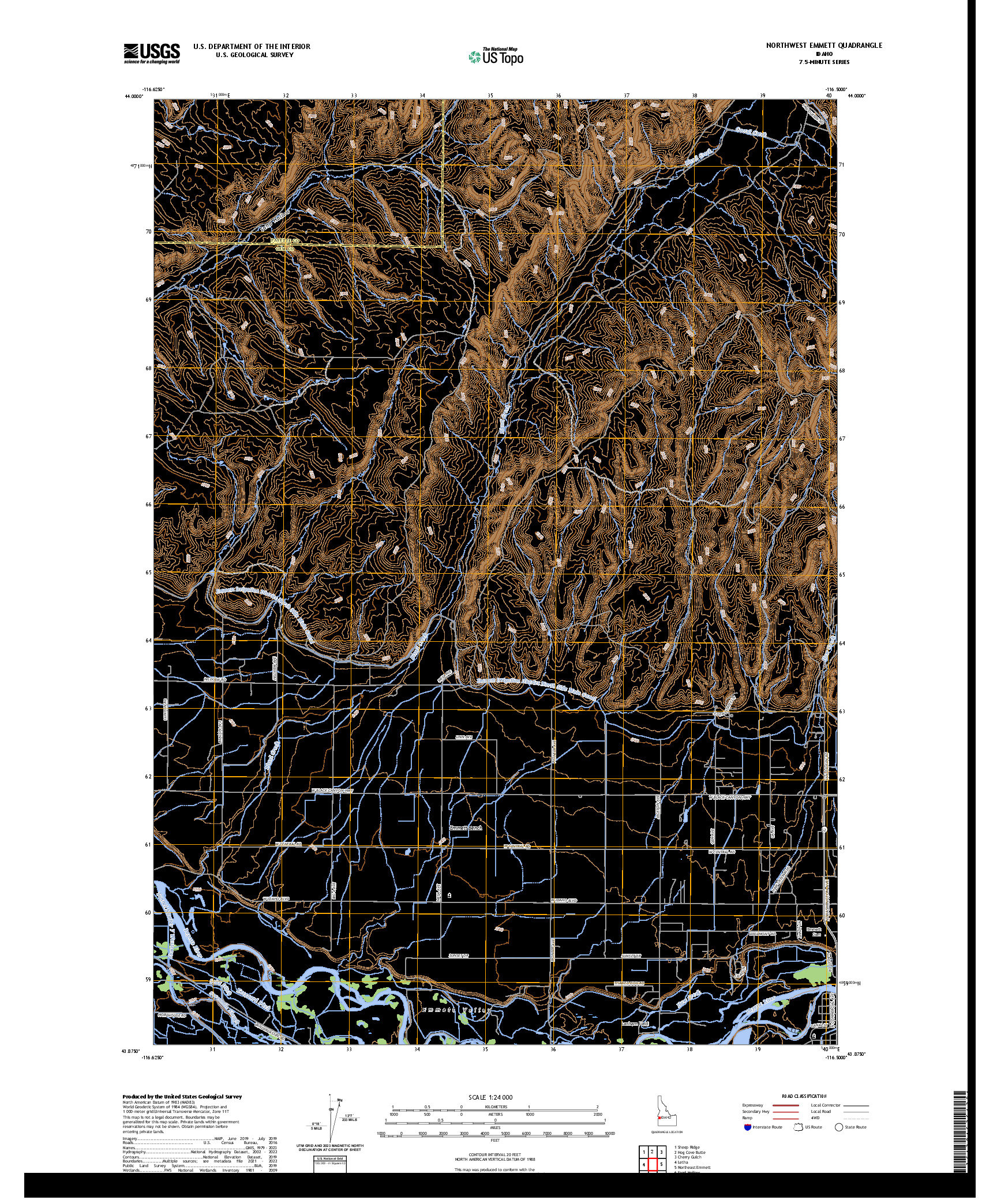 US TOPO 7.5-MINUTE MAP FOR NORTHWEST EMMETT, ID