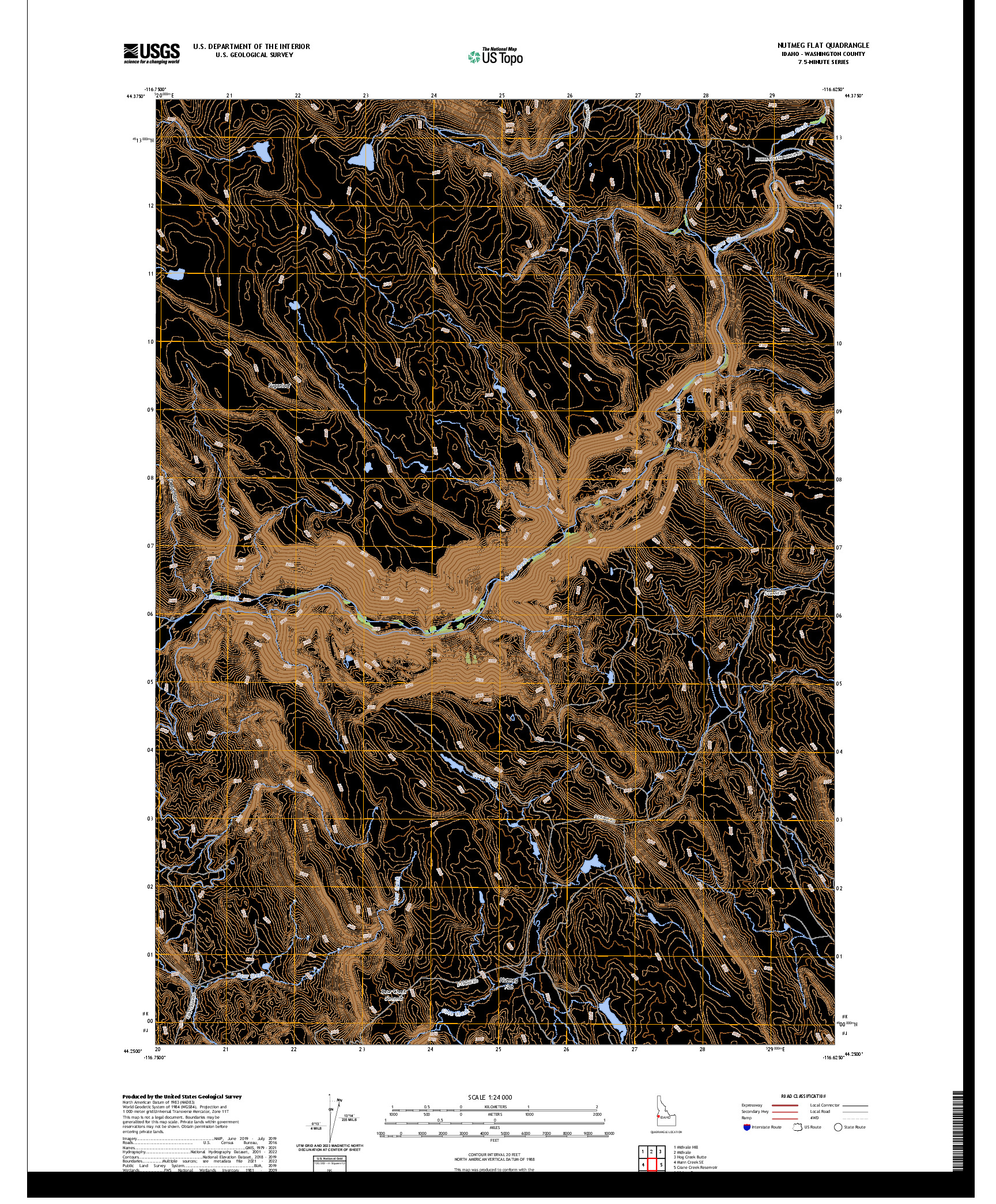 US TOPO 7.5-MINUTE MAP FOR NUTMEG FLAT, ID