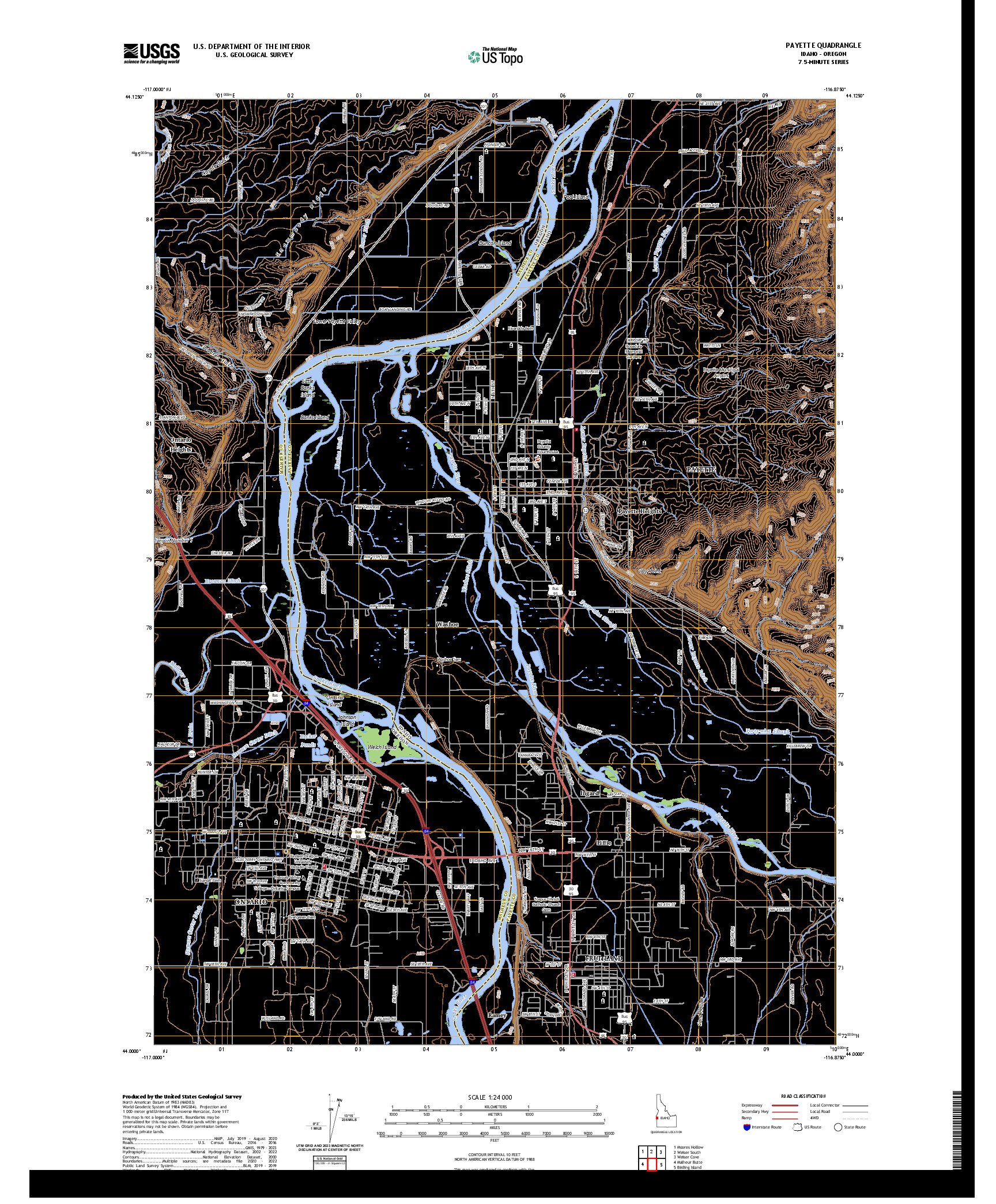 US TOPO 7.5-MINUTE MAP FOR PAYETTE, ID,OR