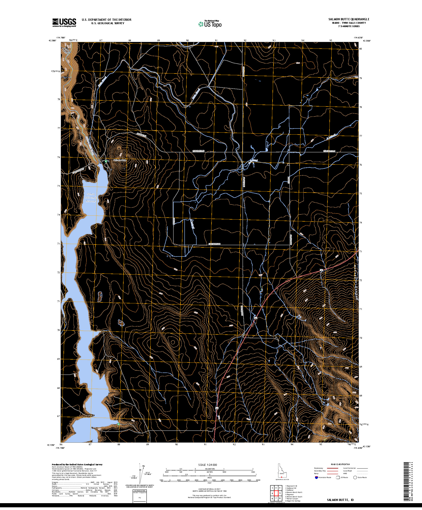 US TOPO 7.5-MINUTE MAP FOR SALMON BUTTE, ID