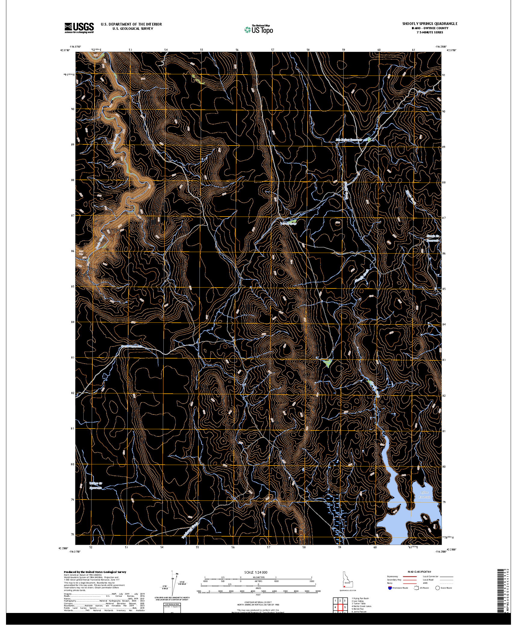 US TOPO 7.5-MINUTE MAP FOR SHOOFLY SPRINGS, ID