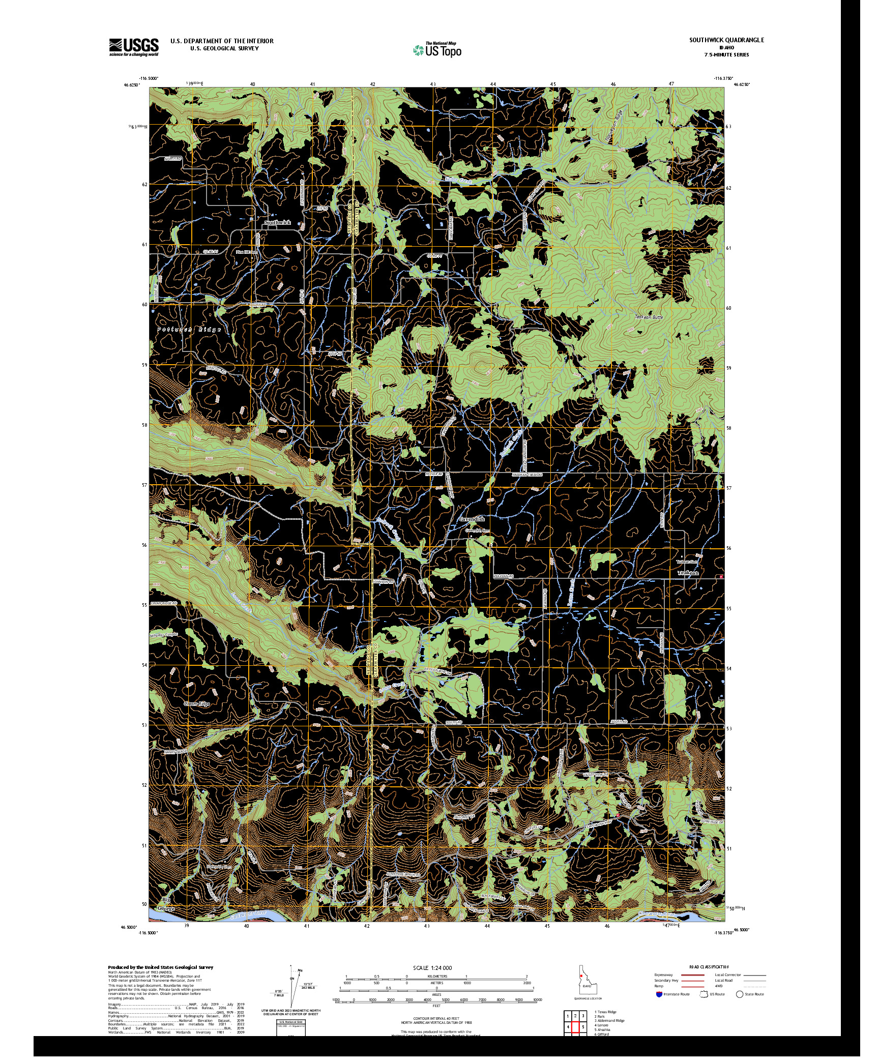 US TOPO 7.5-MINUTE MAP FOR SOUTHWICK, ID