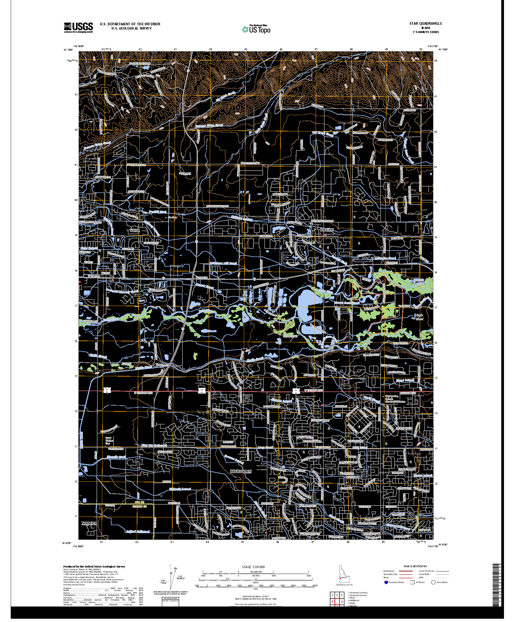 US TOPO 7.5-MINUTE MAP FOR STAR, ID