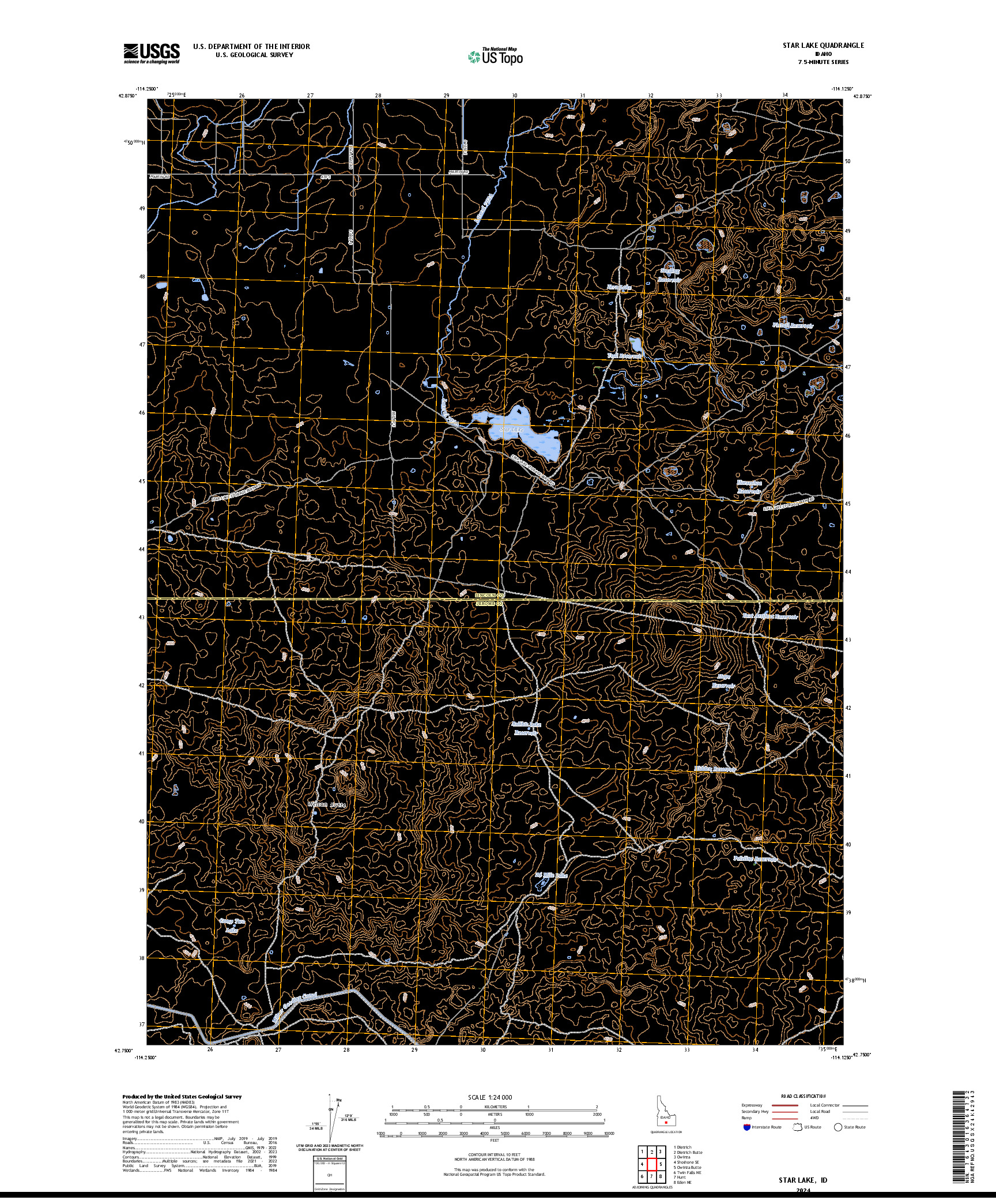 US TOPO 7.5-MINUTE MAP FOR STAR LAKE, ID