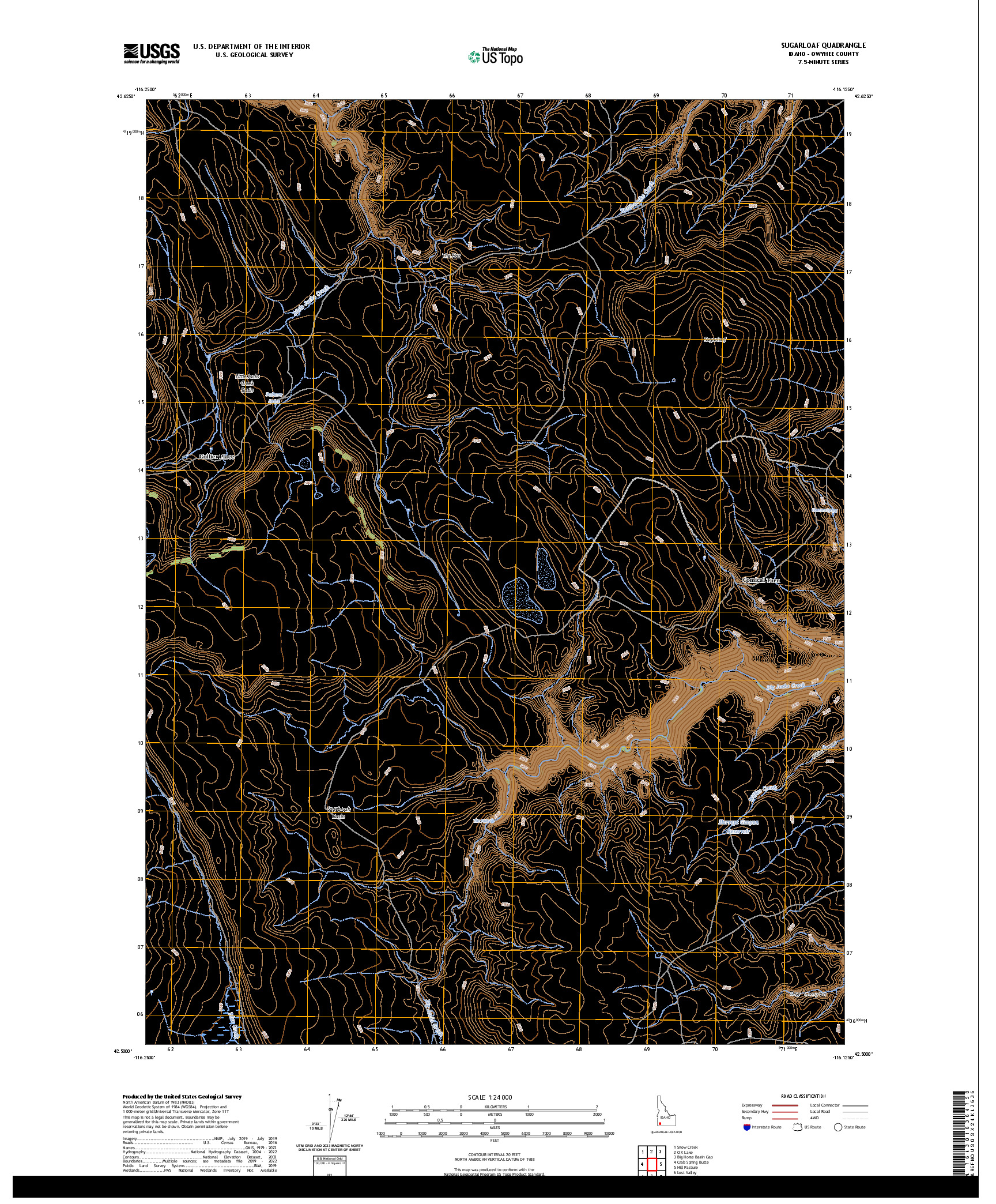 US TOPO 7.5-MINUTE MAP FOR SUGARLOAF, ID