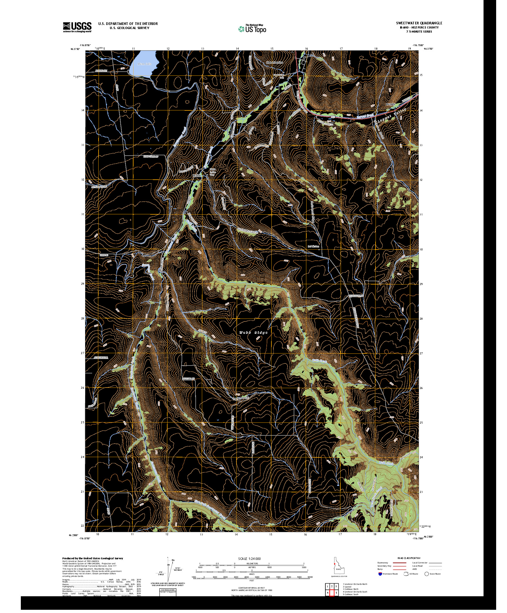US TOPO 7.5-MINUTE MAP FOR SWEETWATER, ID