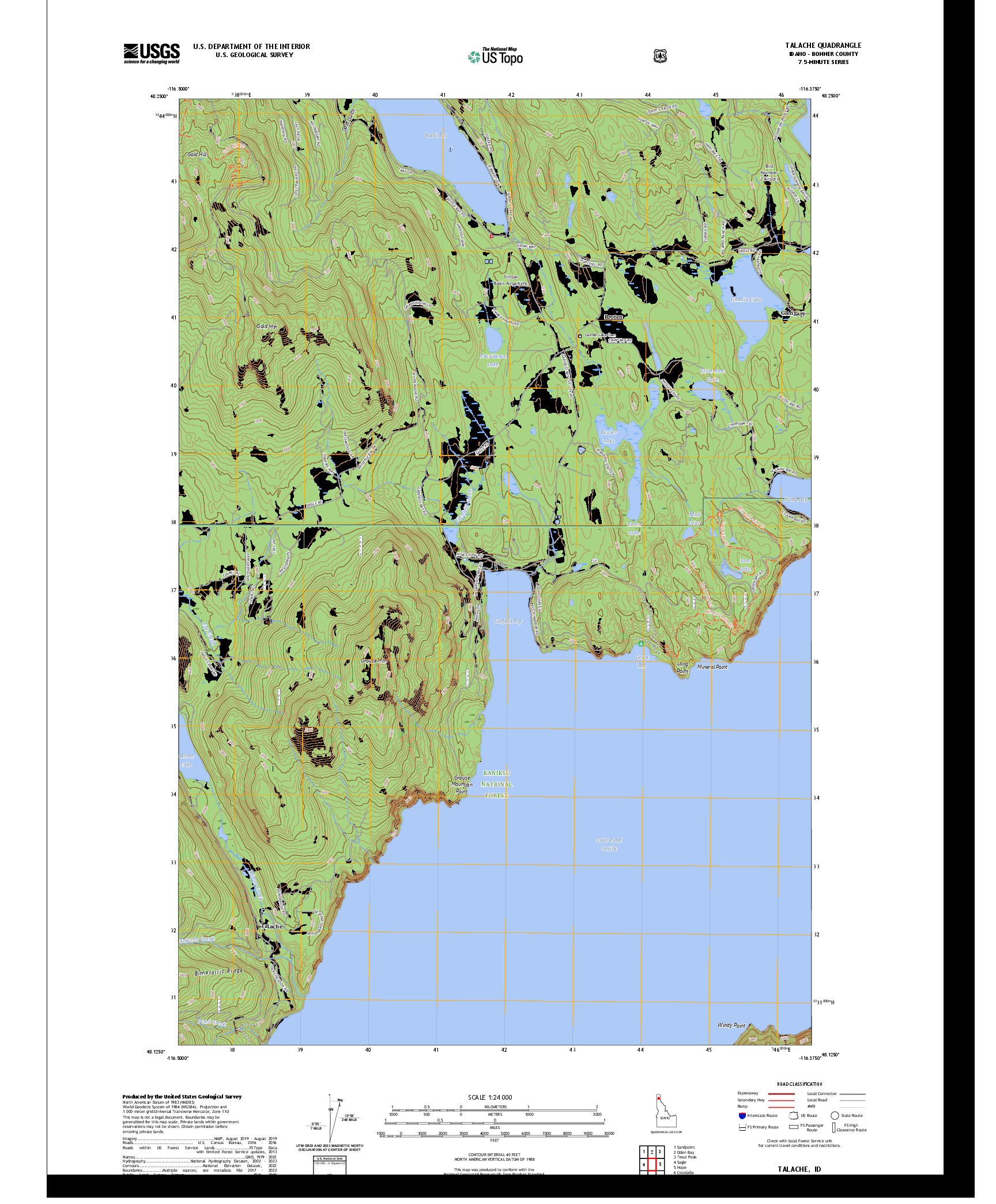 US TOPO 7.5-MINUTE MAP FOR TALACHE, ID
