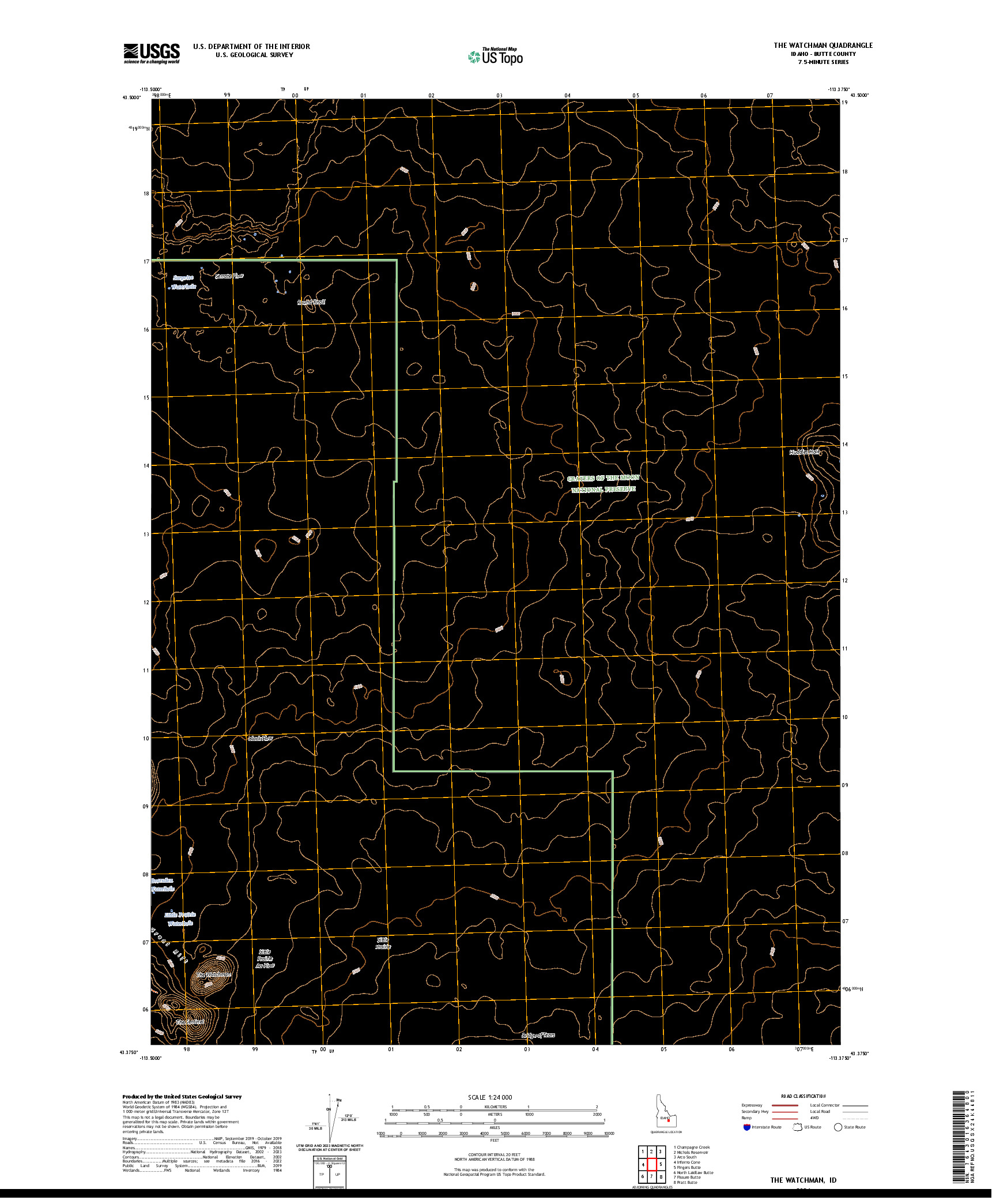 US TOPO 7.5-MINUTE MAP FOR THE WATCHMAN, ID