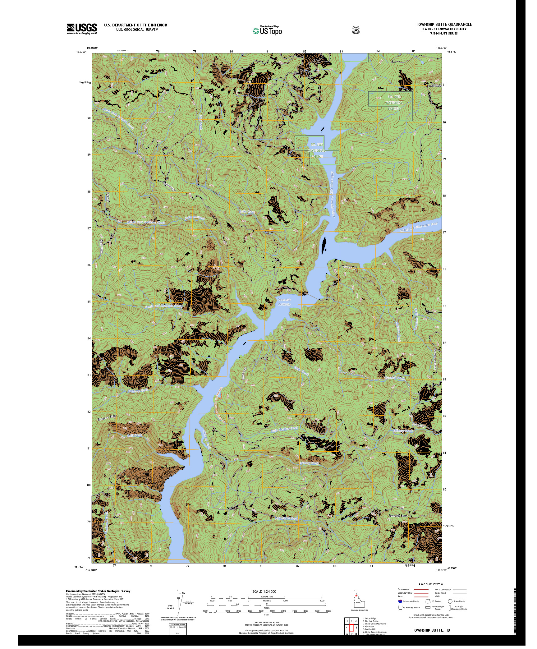 US TOPO 7.5-MINUTE MAP FOR TOWNSHIP BUTTE, ID