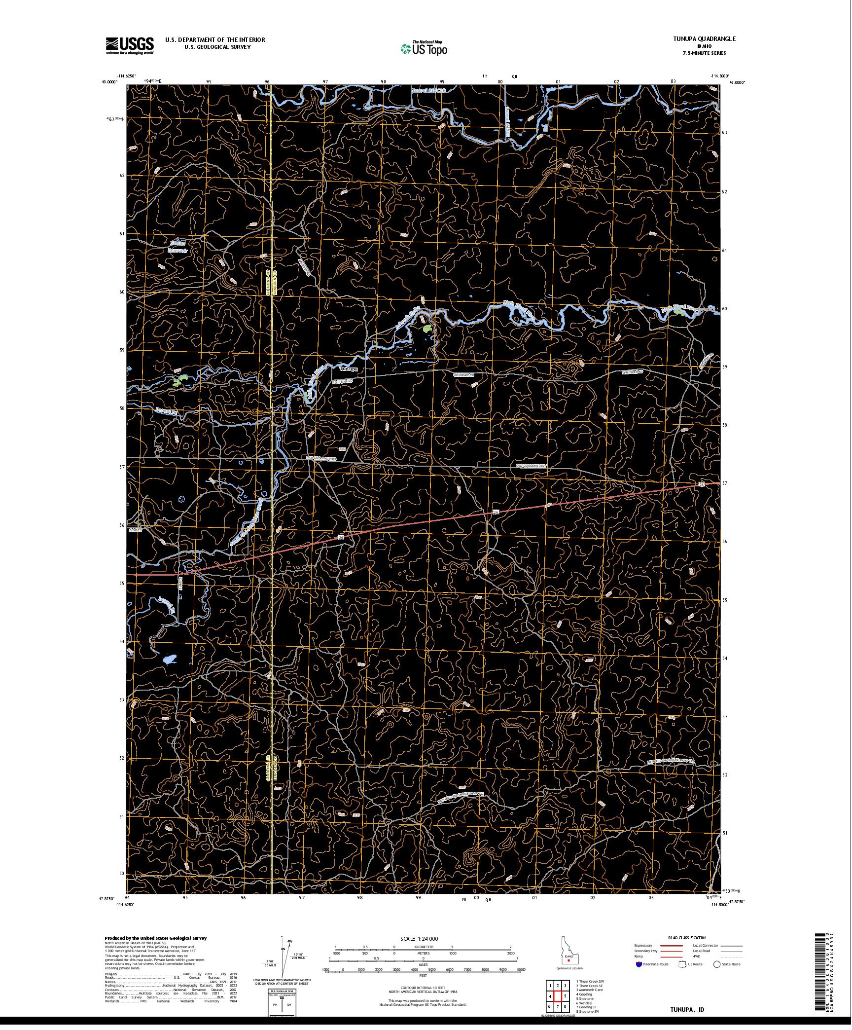 US TOPO 7.5-MINUTE MAP FOR TUNUPA, ID