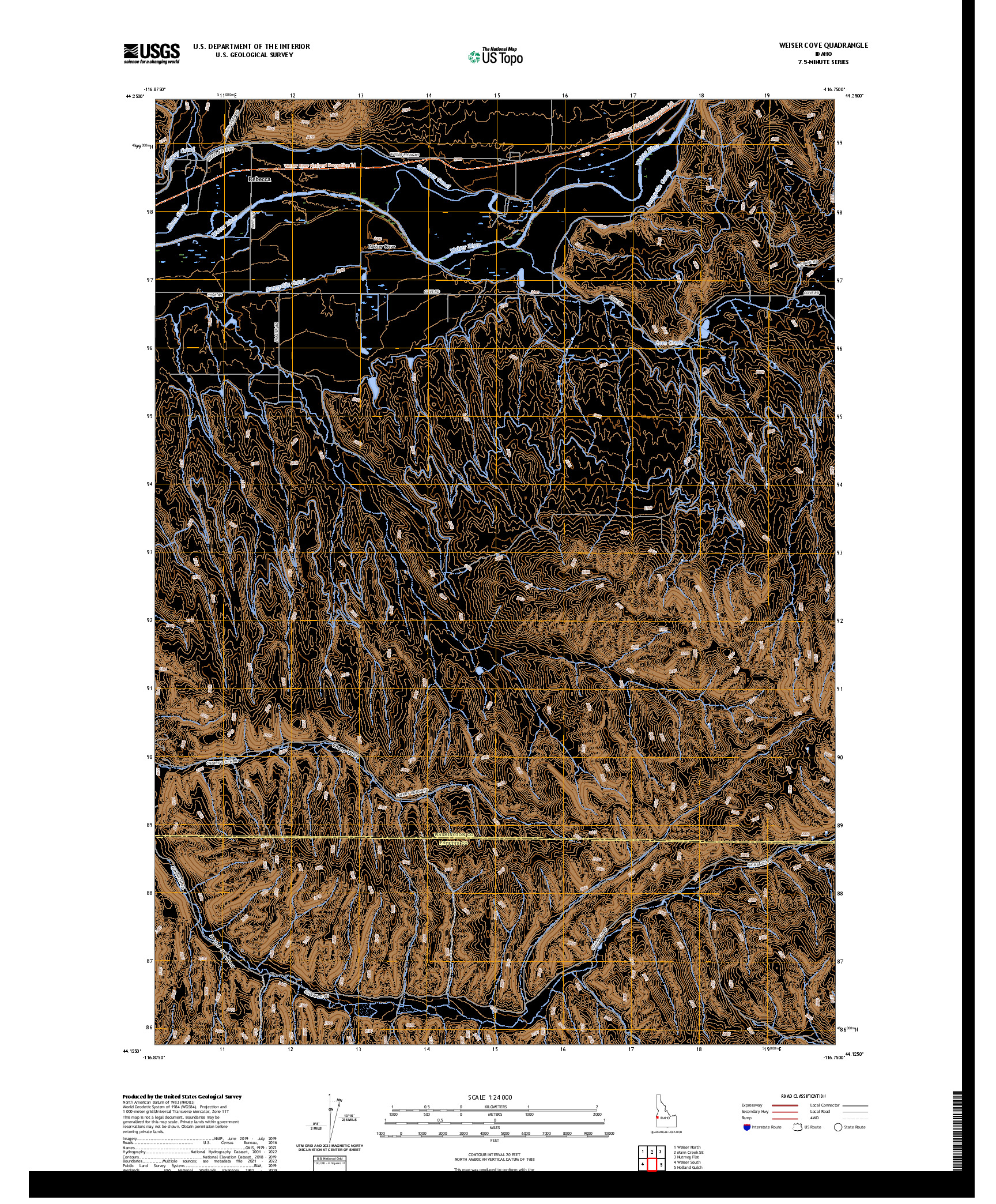 US TOPO 7.5-MINUTE MAP FOR WEISER COVE, ID