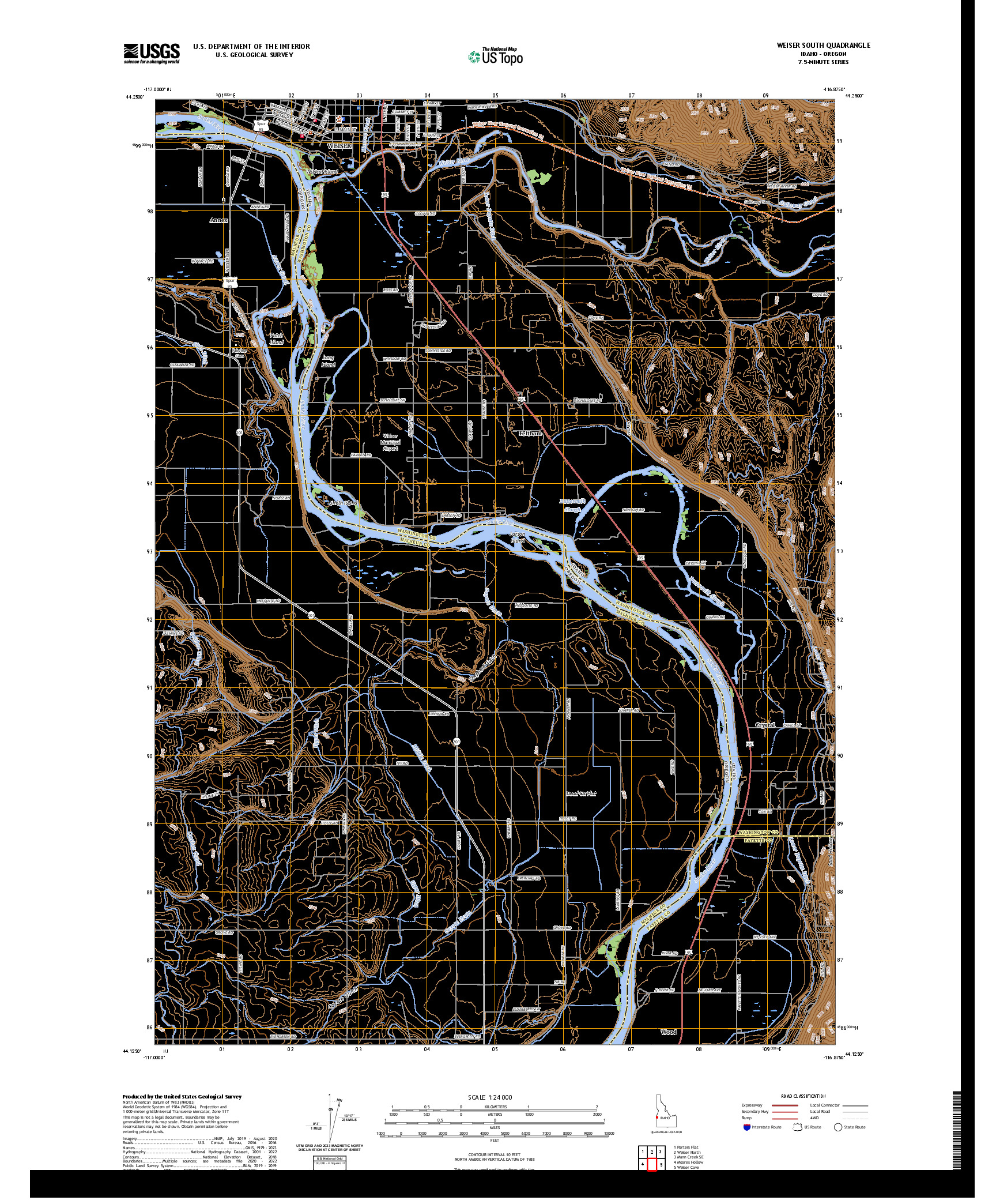 US TOPO 7.5-MINUTE MAP FOR WEISER SOUTH, ID,OR
