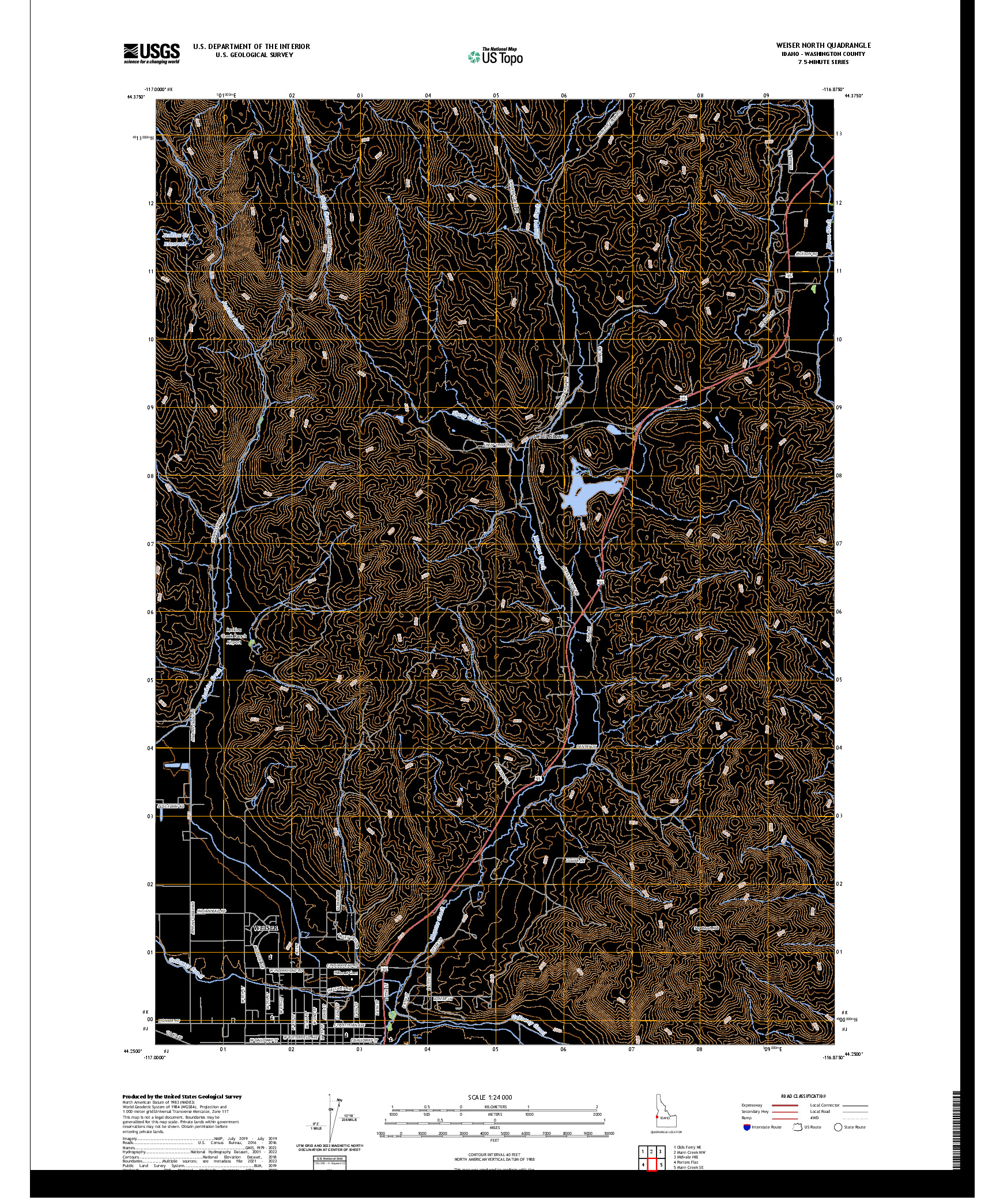 US TOPO 7.5-MINUTE MAP FOR WEISER NORTH, ID