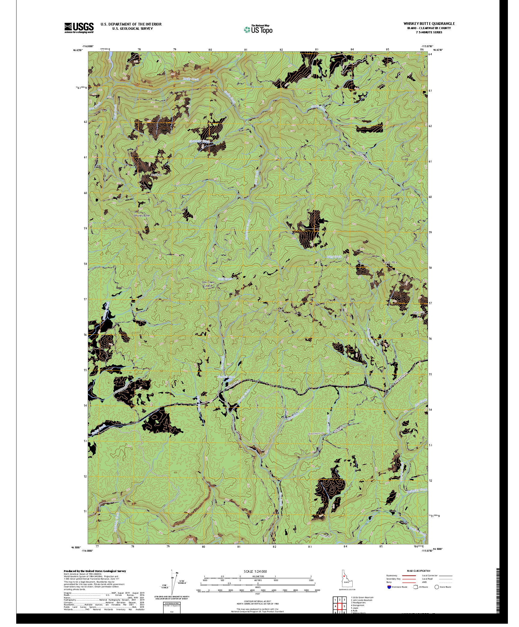 US TOPO 7.5-MINUTE MAP FOR WHISKEY BUTTE, ID