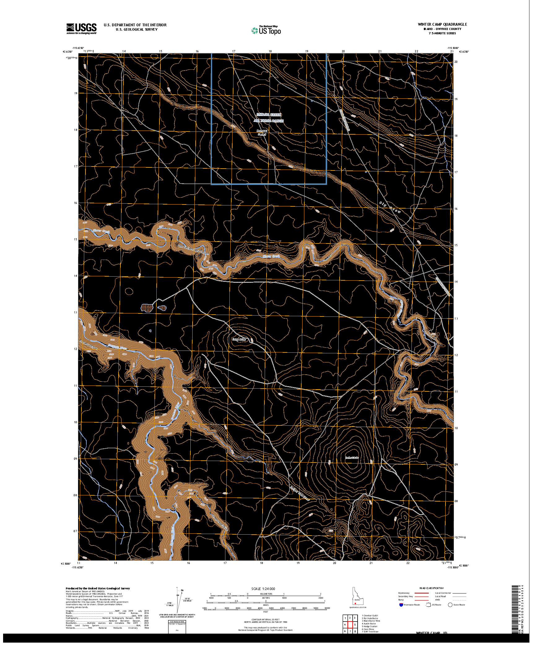 US TOPO 7.5-MINUTE MAP FOR WINTER CAMP, ID