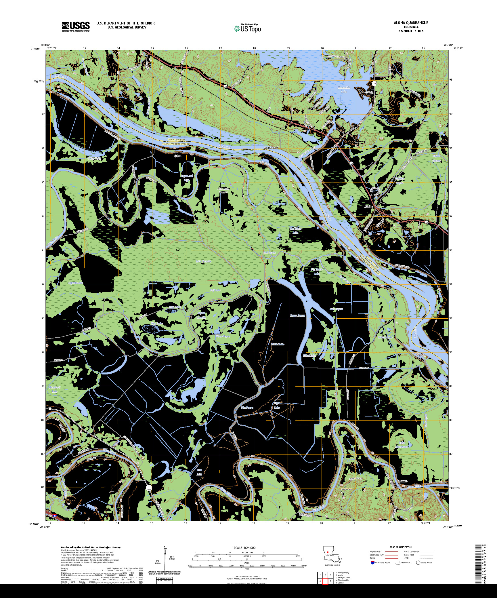 US TOPO 7.5-MINUTE MAP FOR ALOHA, LA