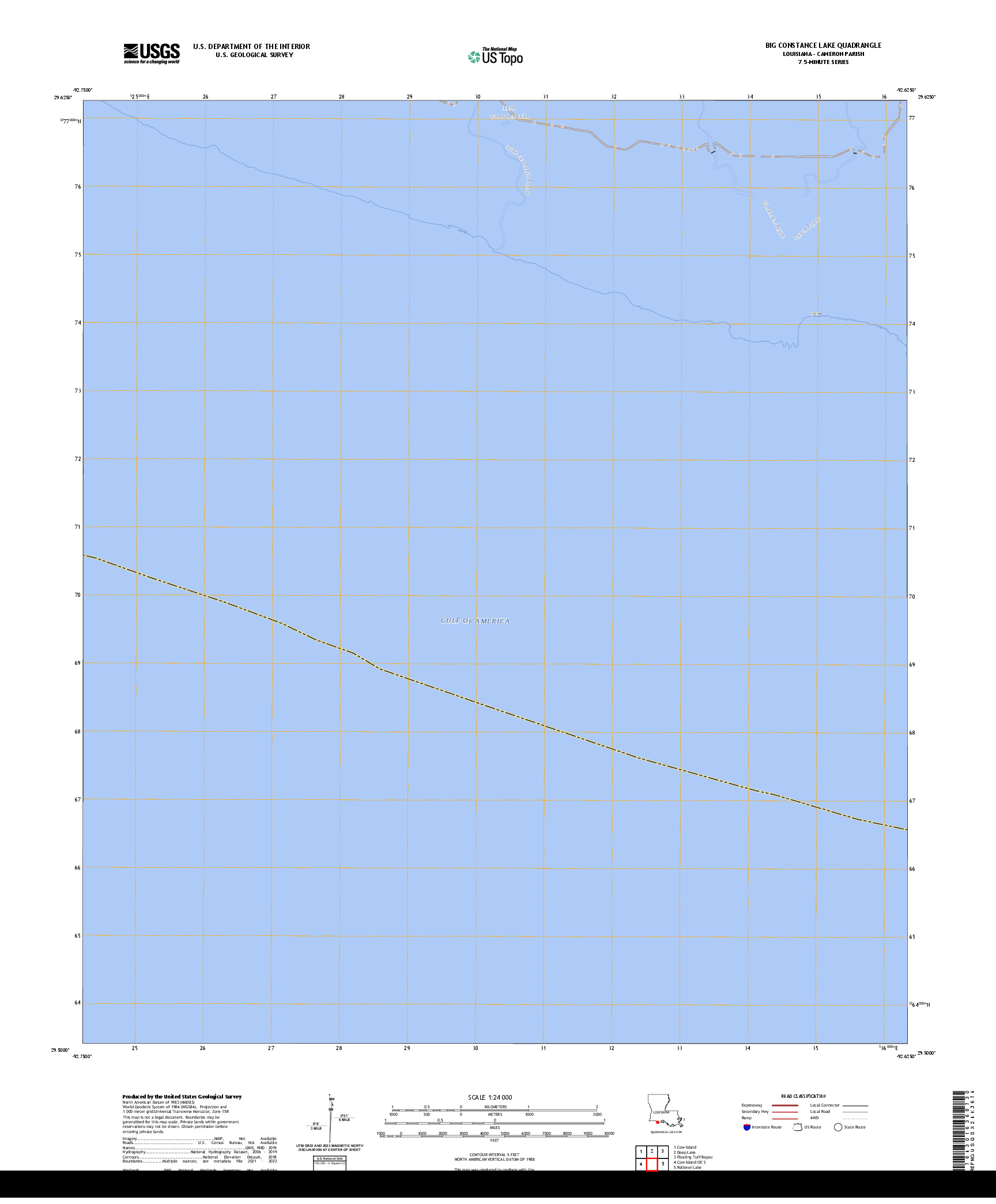 US TOPO 7.5-MINUTE MAP FOR BIG CONSTANCE LAKE, LA