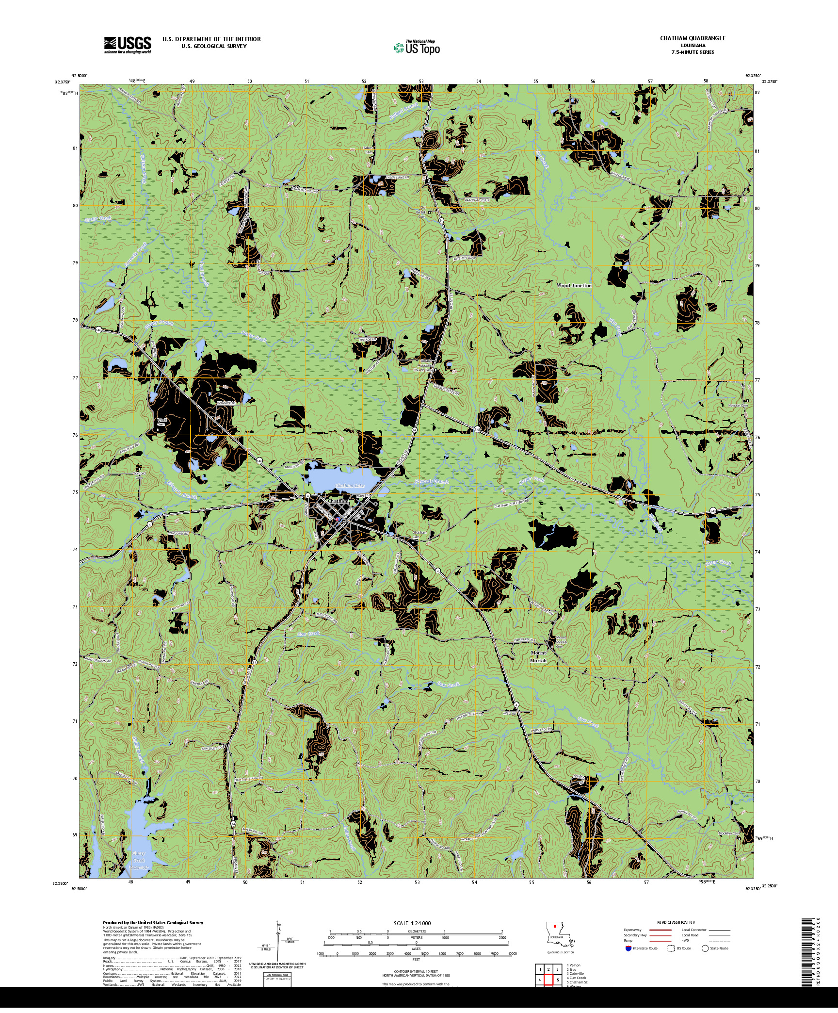 US TOPO 7.5-MINUTE MAP FOR CHATHAM, LA