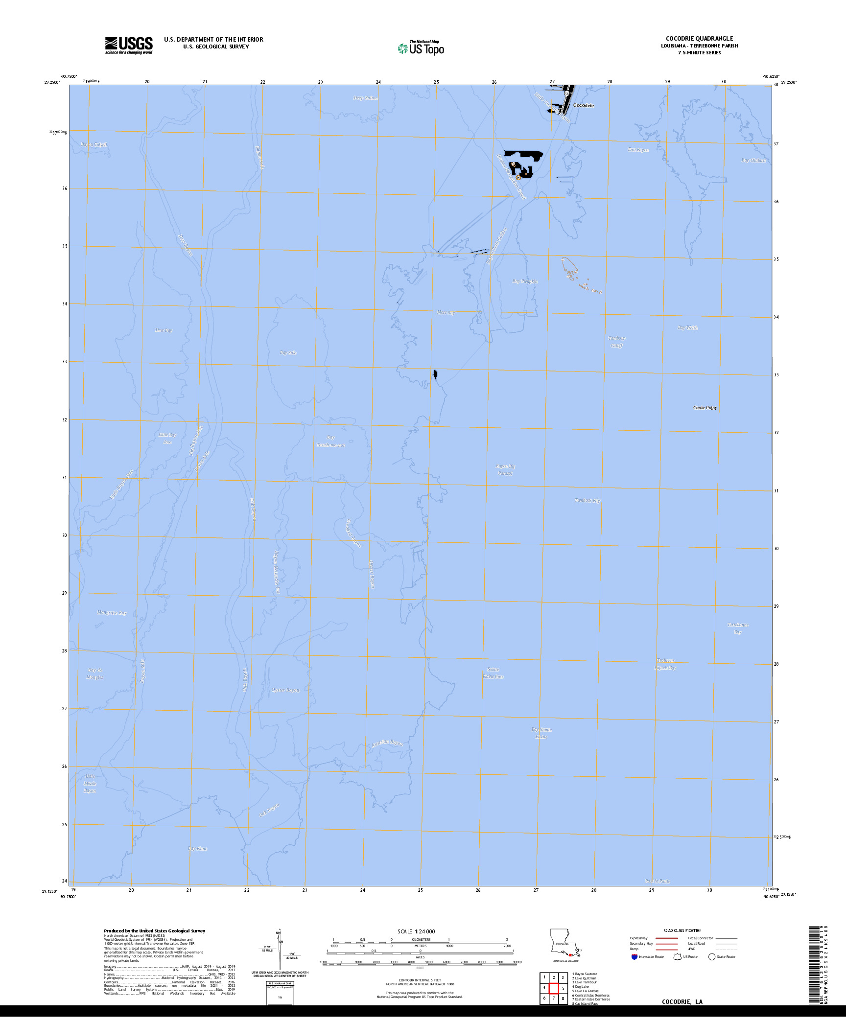 US TOPO 7.5-MINUTE MAP FOR COCODRIE, LA