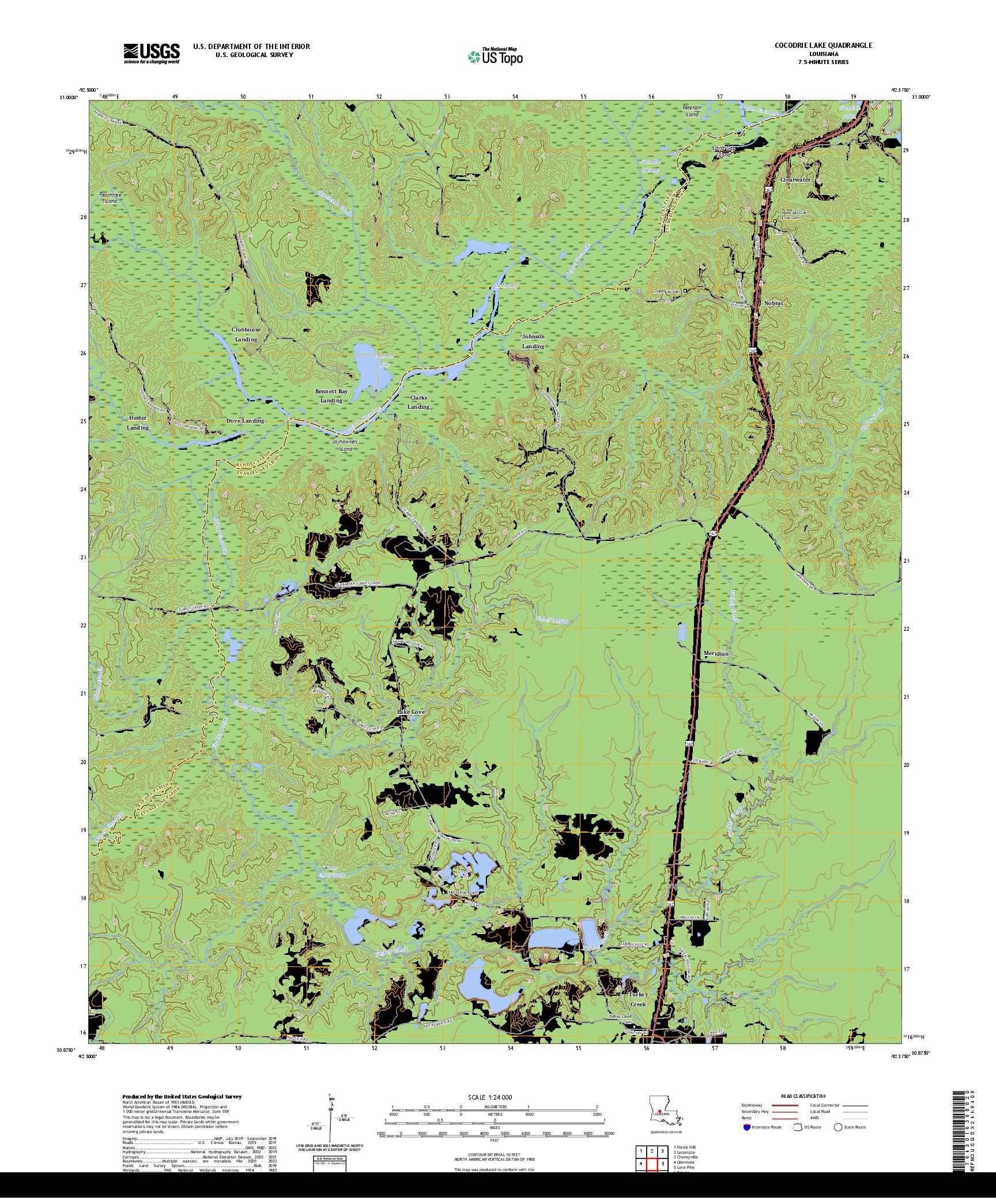 US TOPO 7.5-MINUTE MAP FOR COCODRIE LAKE, LA