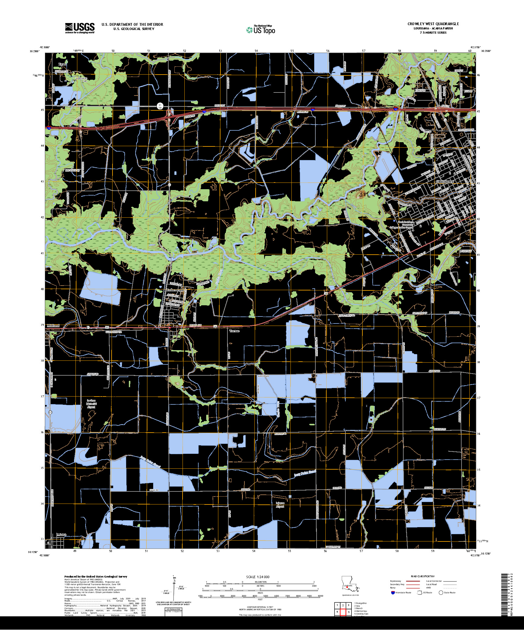 US TOPO 7.5-MINUTE MAP FOR CROWLEY WEST, LA