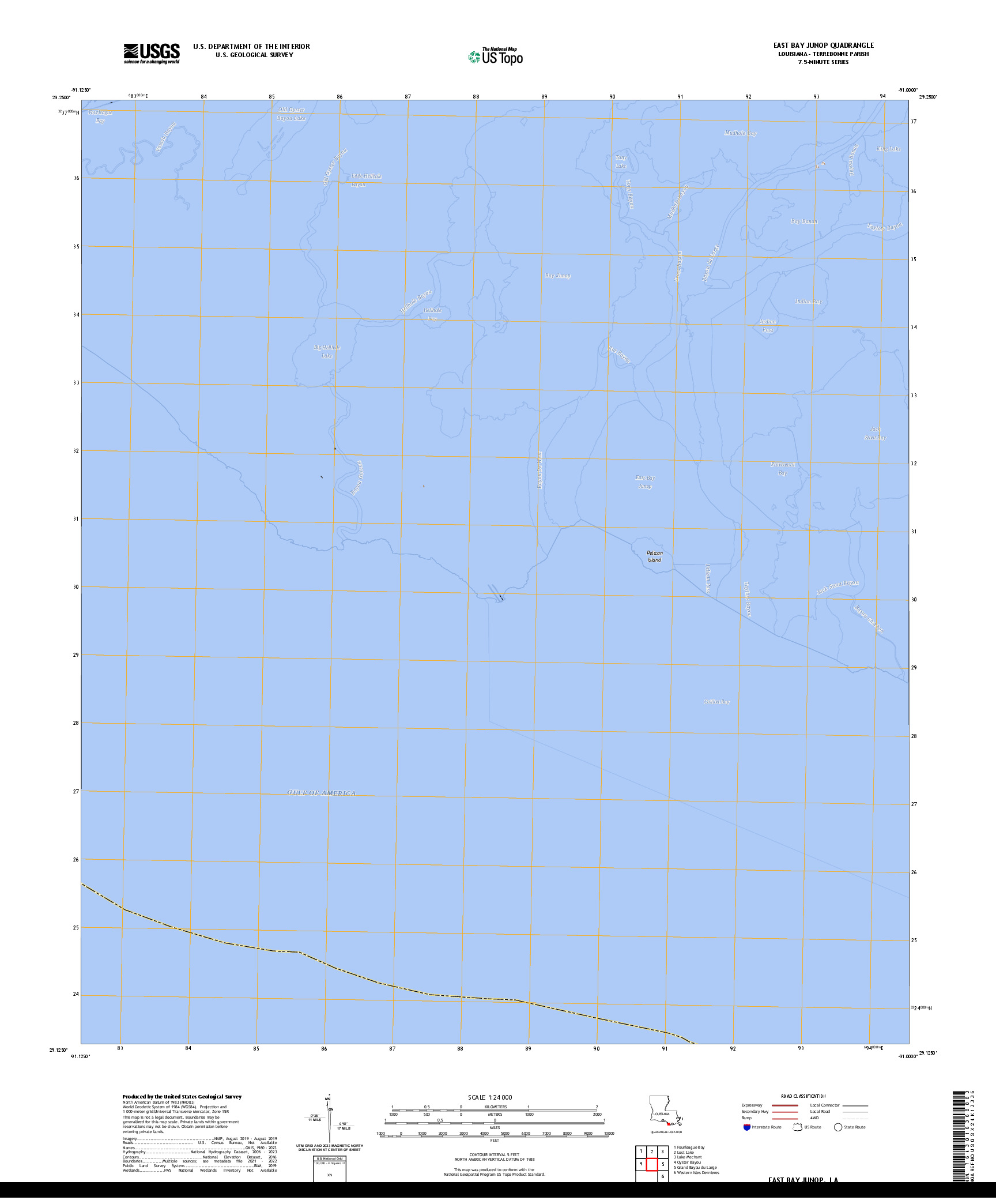 US TOPO 7.5-MINUTE MAP FOR EAST BAY JUNOP, LA
