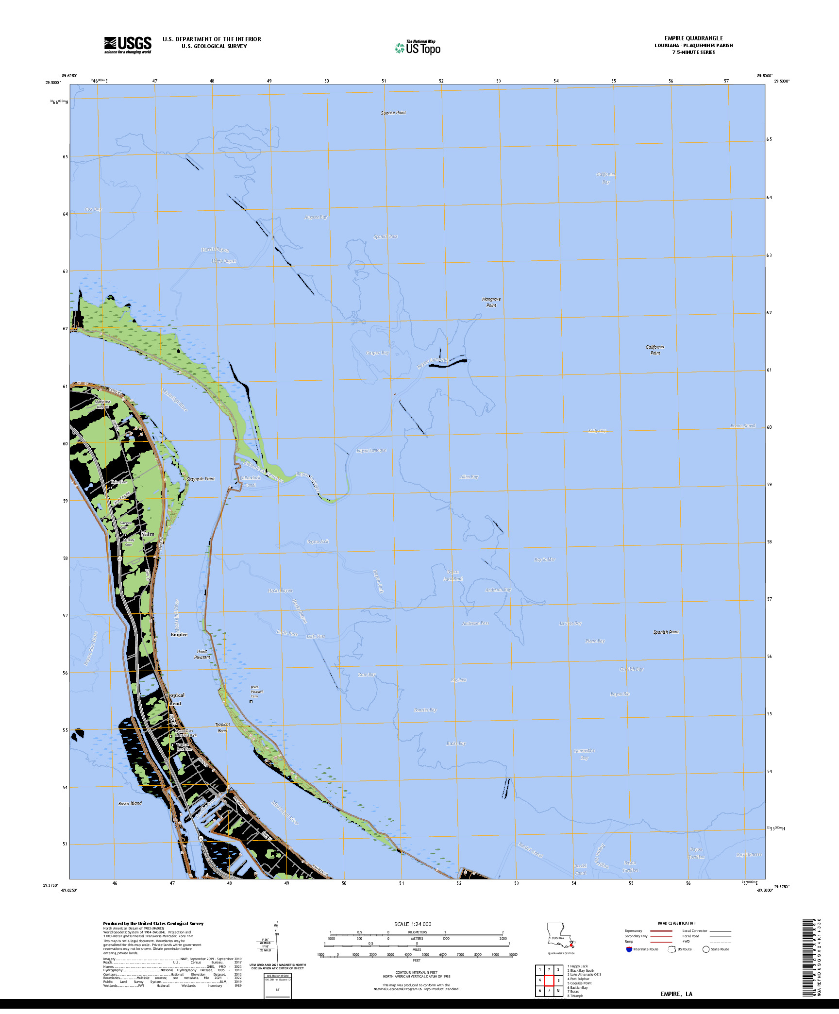 US TOPO 7.5-MINUTE MAP FOR EMPIRE, LA