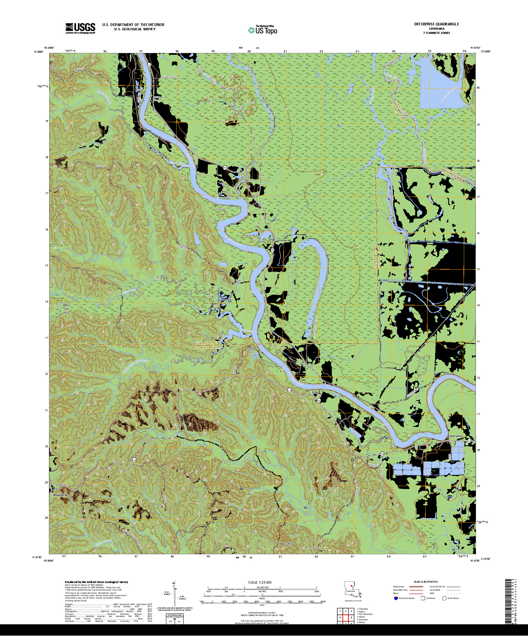 US TOPO 7.5-MINUTE MAP FOR ENTERPRISE, LA