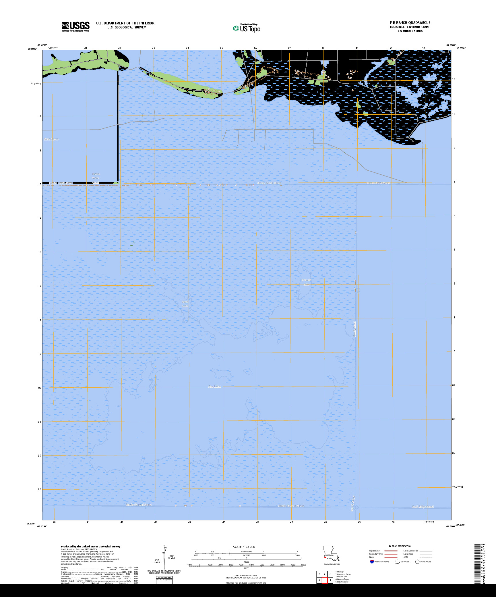 US TOPO 7.5-MINUTE MAP FOR F-R RANCH, LA