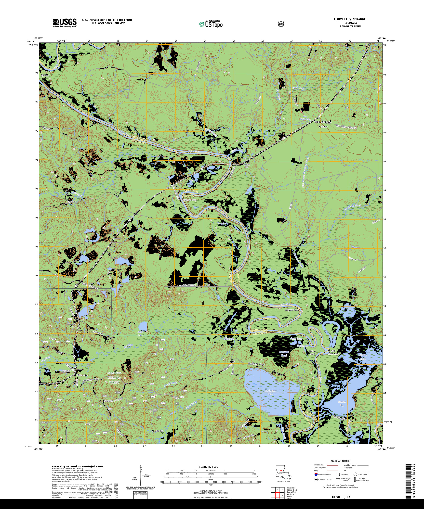 US TOPO 7.5-MINUTE MAP FOR FISHVILLE, LA
