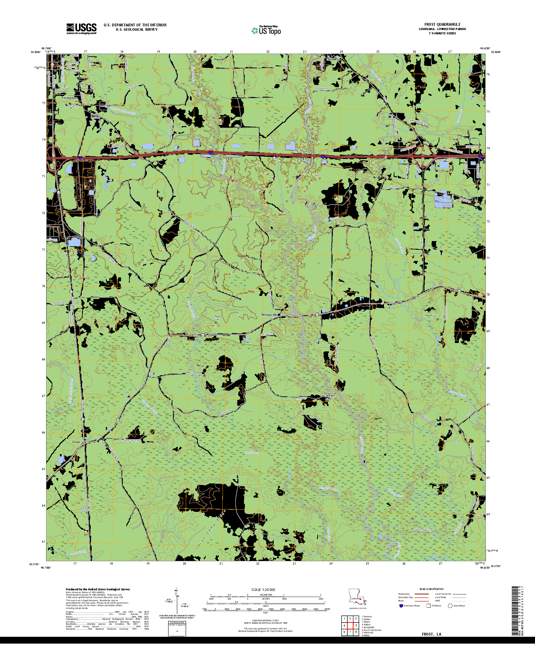 US TOPO 7.5-MINUTE MAP FOR FROST, LA