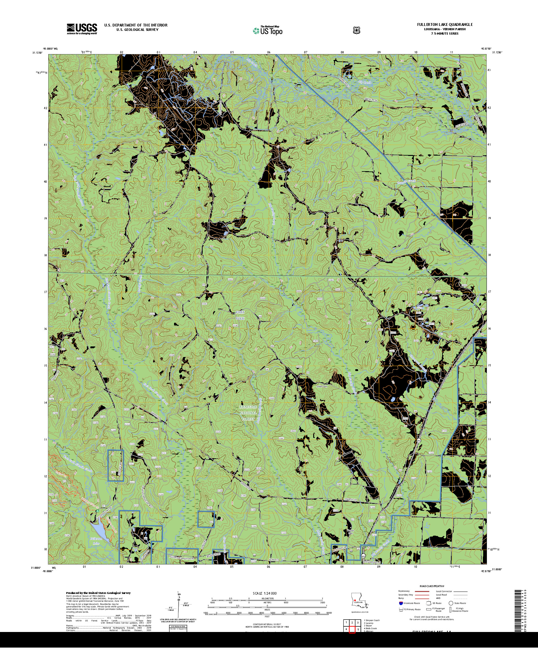 US TOPO 7.5-MINUTE MAP FOR FULLERTON LAKE, LA