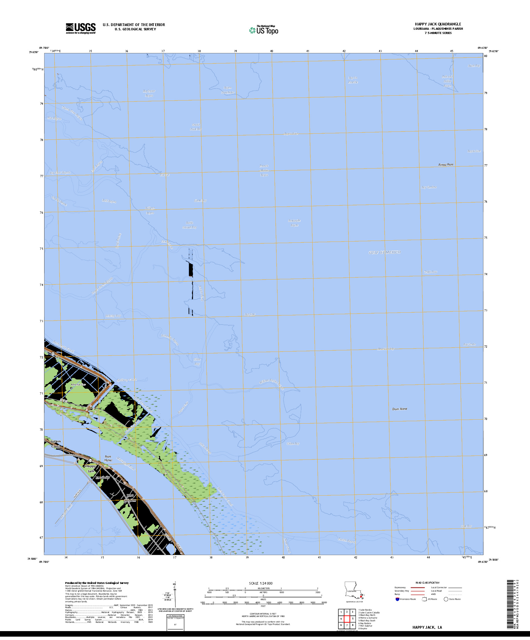 US TOPO 7.5-MINUTE MAP FOR HAPPY JACK, LA