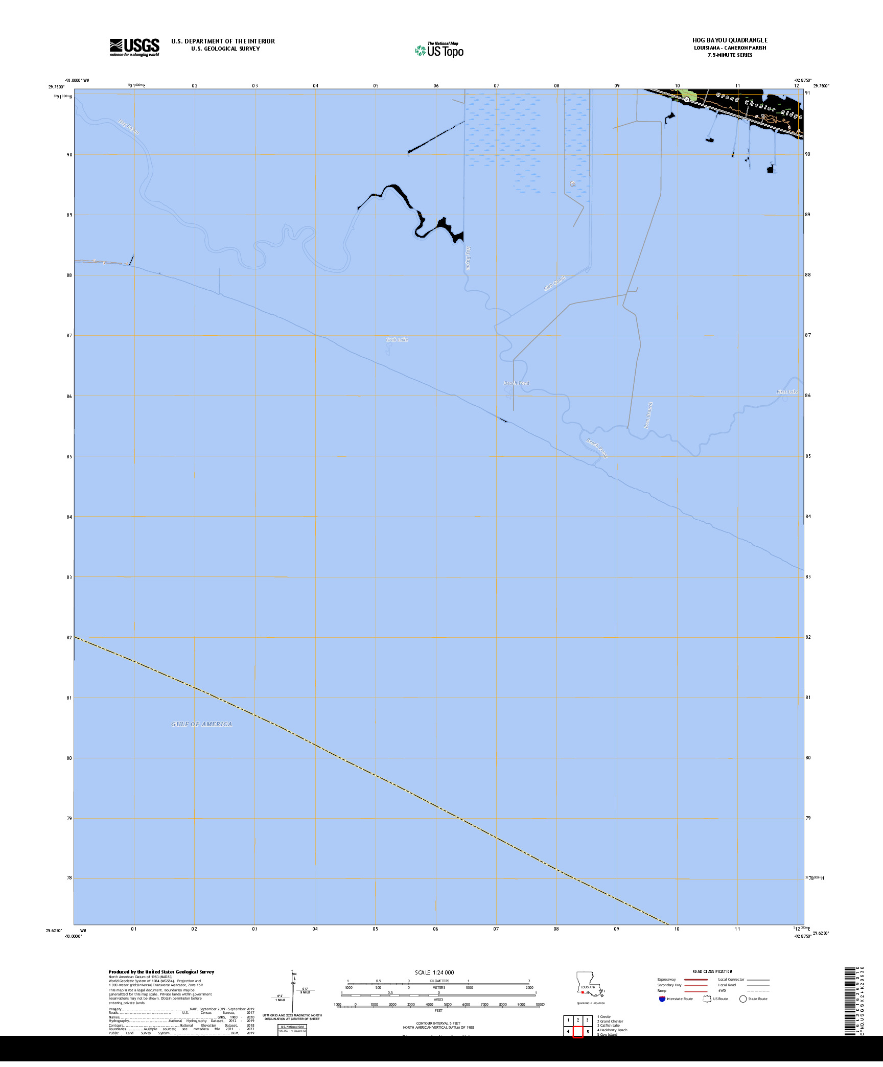 US TOPO 7.5-MINUTE MAP FOR HOG BAYOU, LA